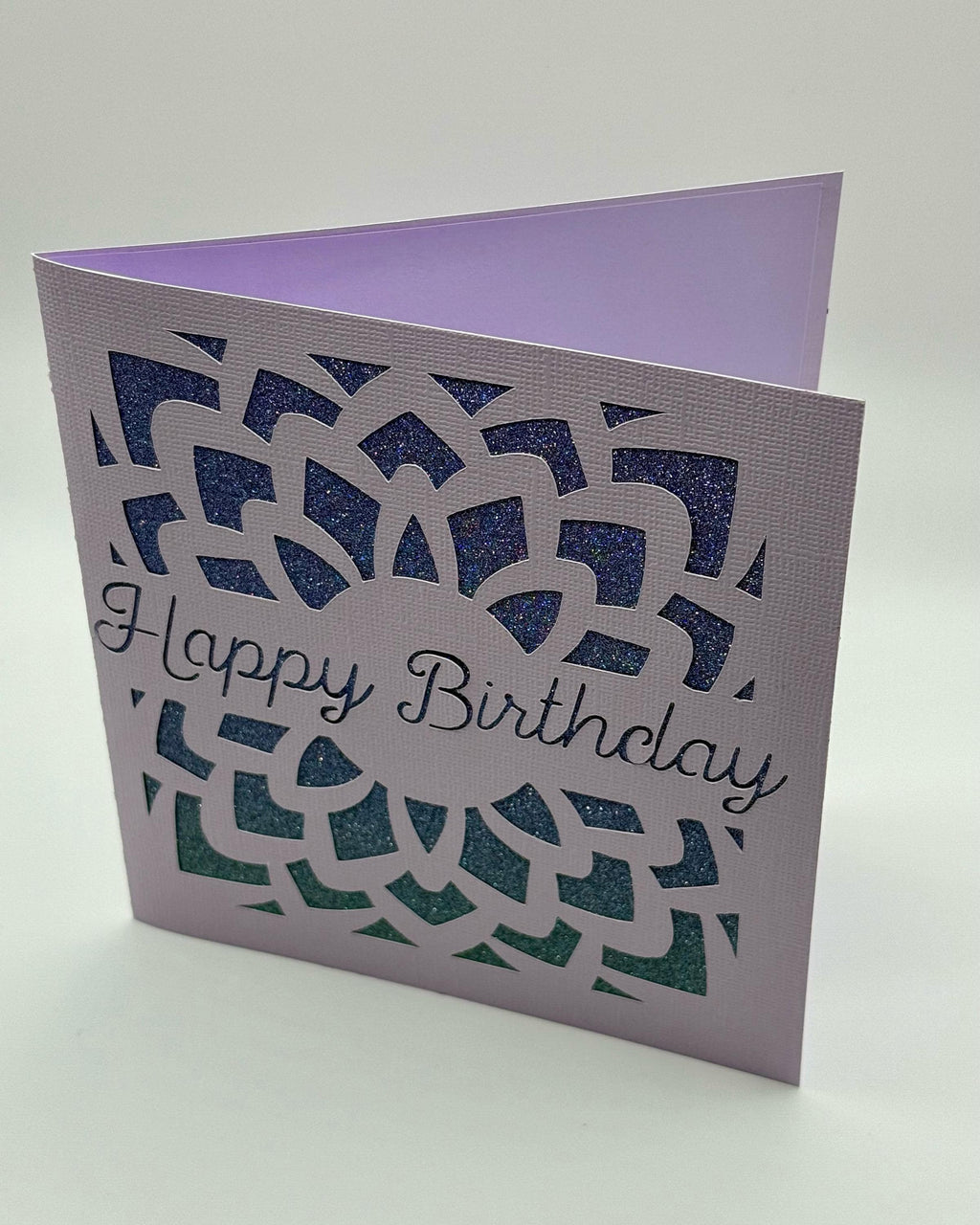 Glitter Mandala Handmade Birthday Card | Die Cut Design