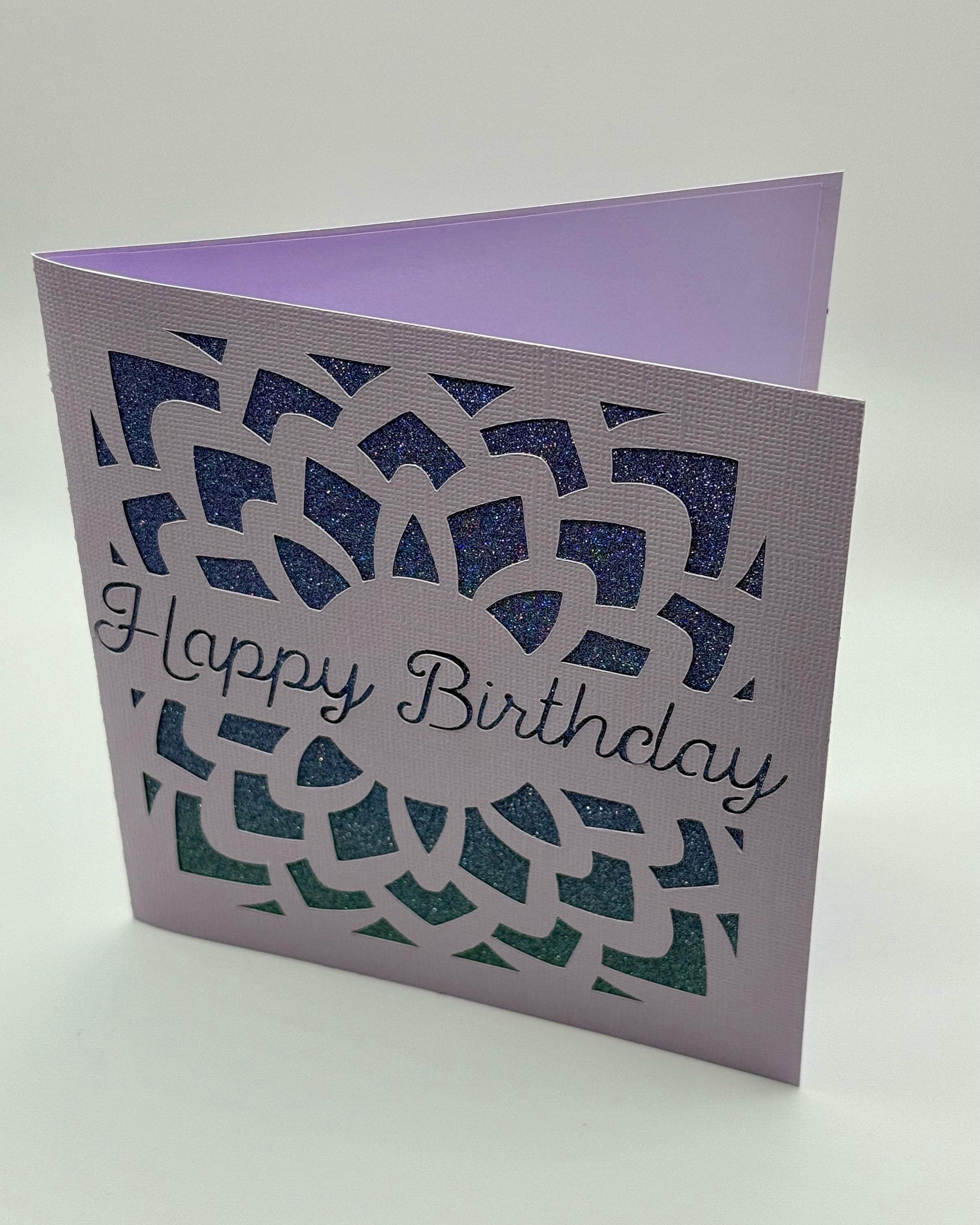 Glitter Mandala Handmade Birthday Card | Die Cut Design