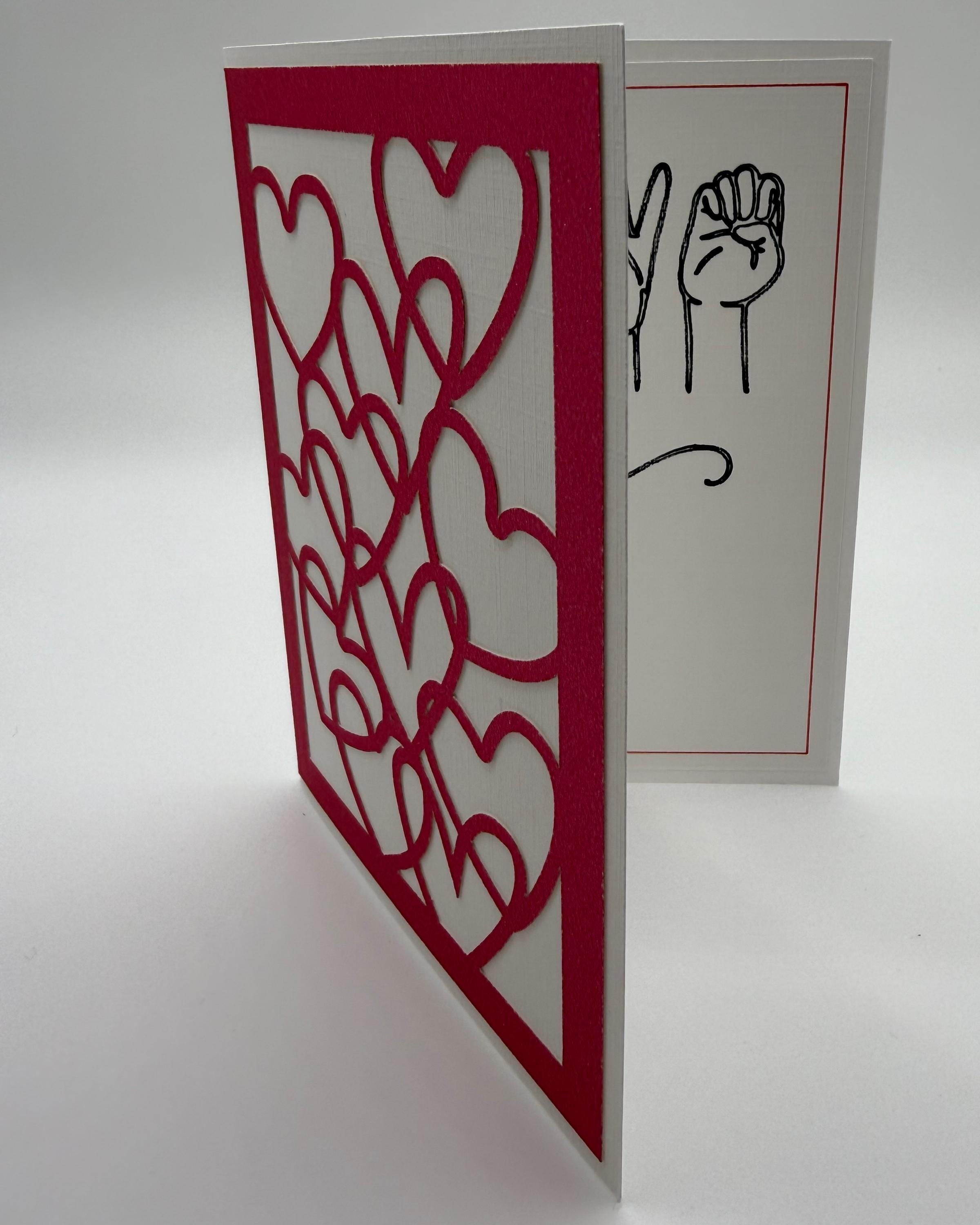 Handmade Intertwined Hearts Greeting Card - Unique Anniversary Greeting
