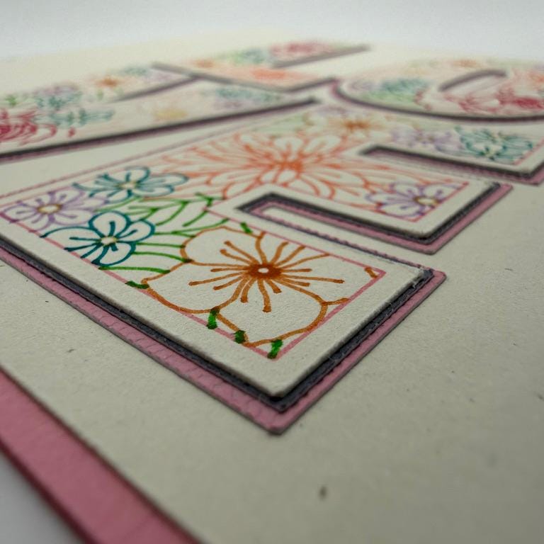 Floral LOVE Greeting Card | Botanical Anniversary, Wedding & Romance Card | Square Format