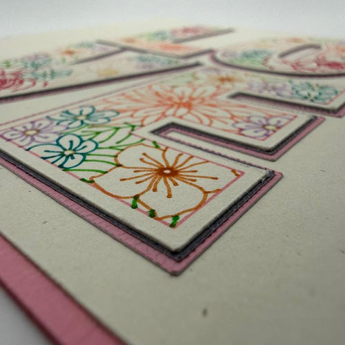 Floral LOVE Greeting Card | Botanical Anniversary, Wedding & Romance Card | Square Format