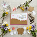 Handcrafted Daisy Birthday Card, Floral Kraft Paper Greeting, Pink Pearl Accents