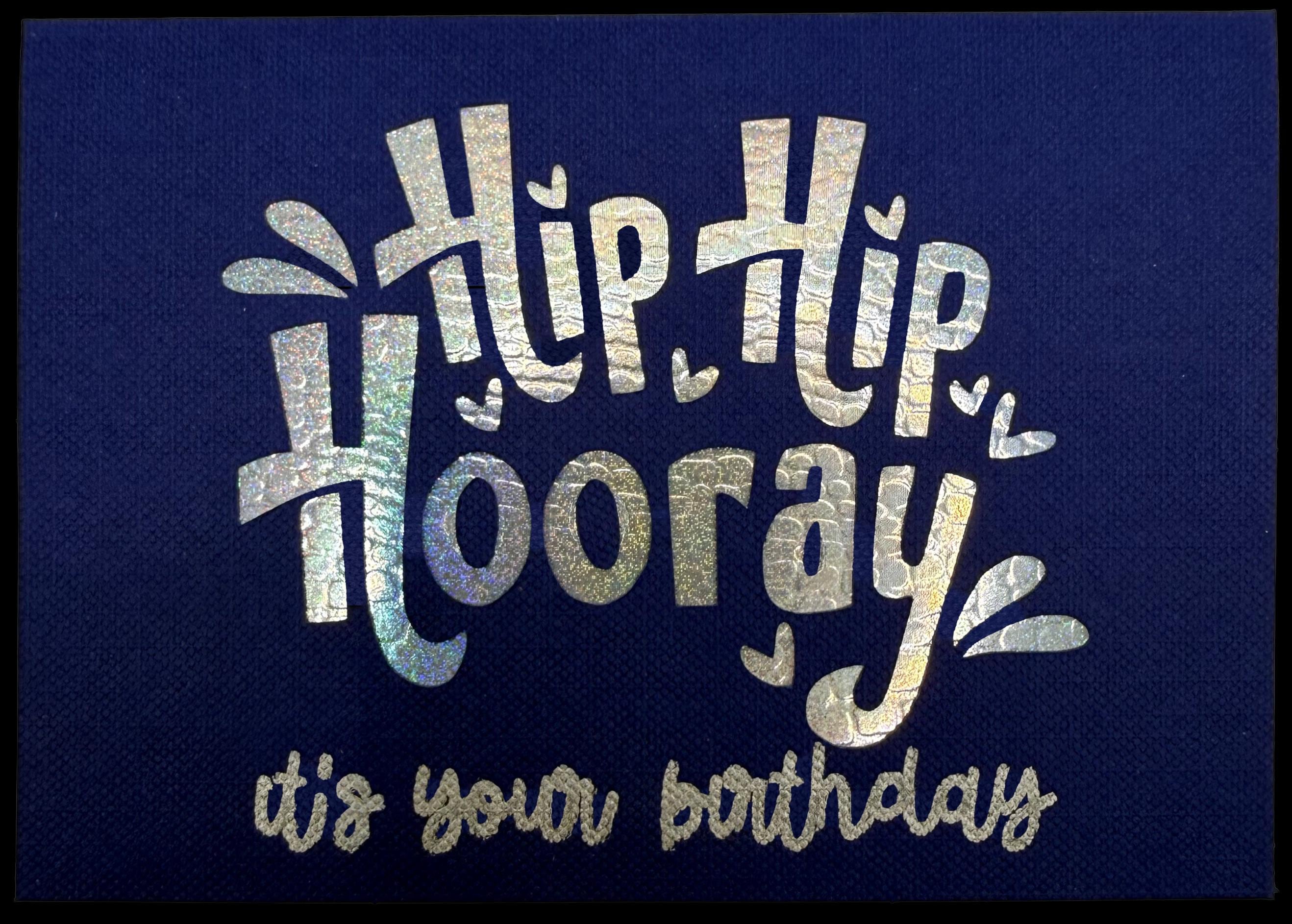 Handmade Birthday Card | Holographic Foil, Navy Blue Cardstock