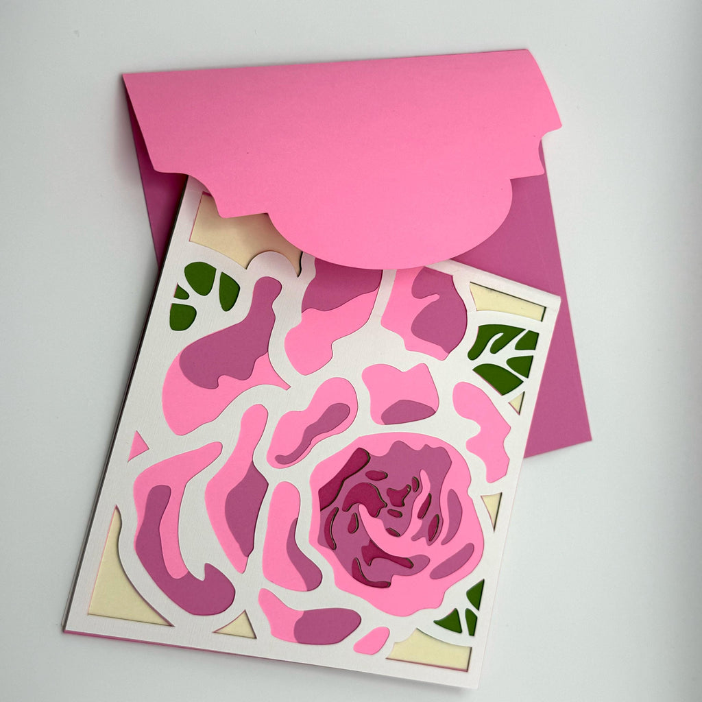 3D Layered Floral Mandala Card – Intricate Teal Blue Paper Petal Art (5.75" Square)