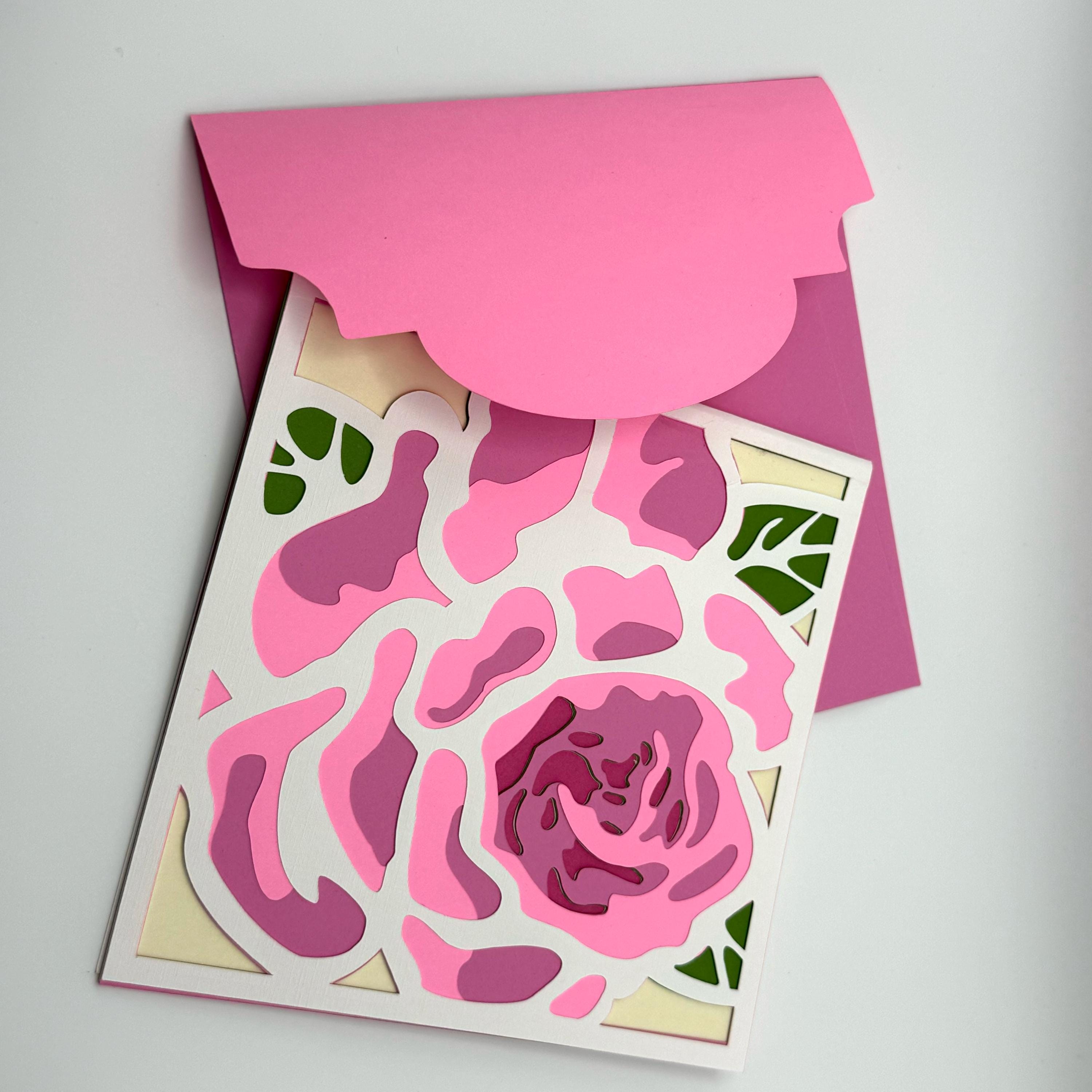 3D Layered Floral Mandala Card – Intricate Teal Blue Paper Petal Art (5.75" Square)