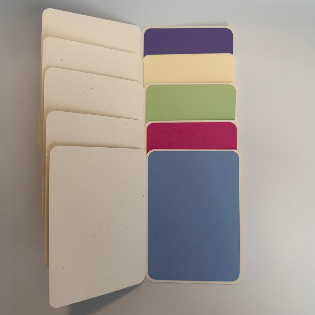 Gemstone Floral Greeting Cards - Handmade Elegant Note Card Set