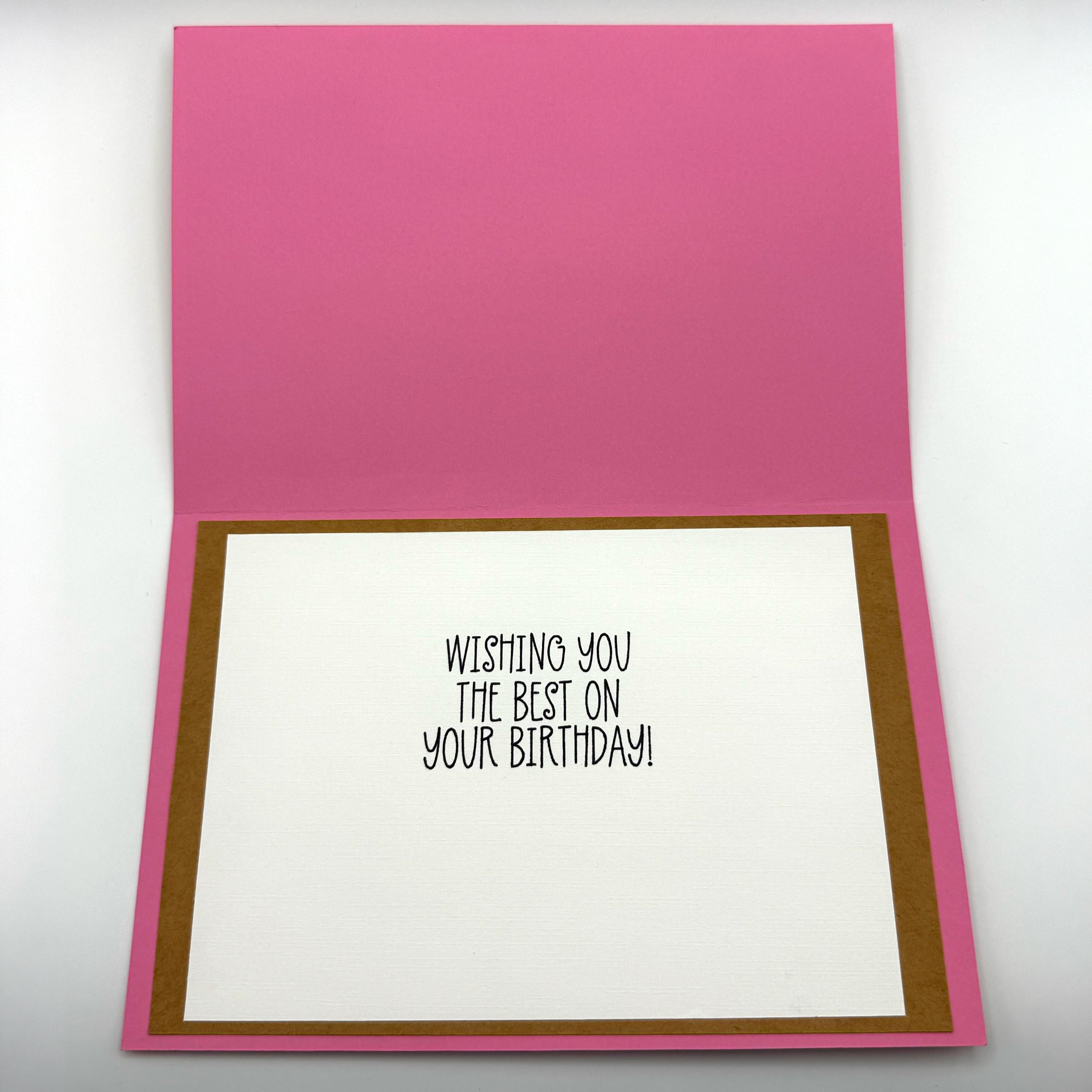 Handcrafted Daisy Birthday Card, Floral Kraft Paper Greeting, Pink Pearl Accents