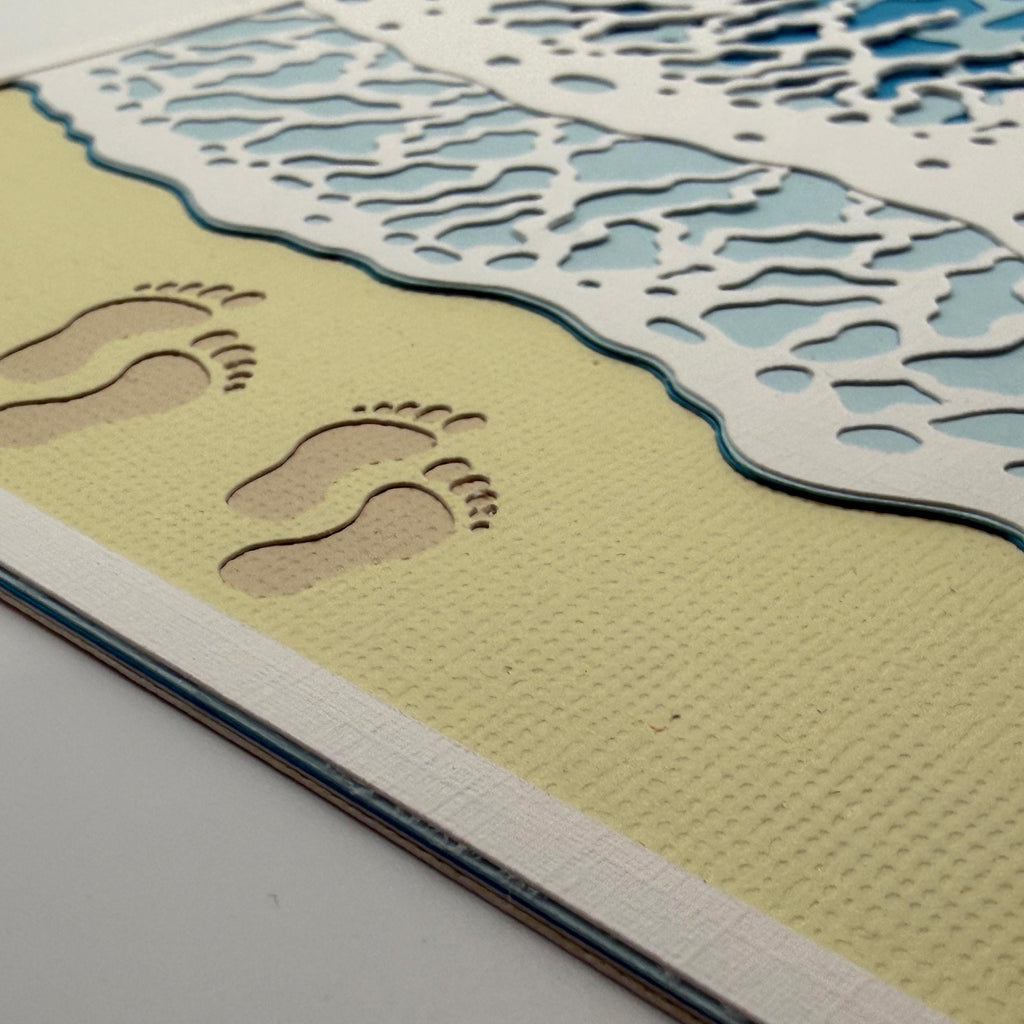 Gulf Coast Shell Frame – Handpicked Seashells & 3D Ocean Wave Paper Art, White Wash