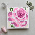 3D Layered Floral Mandala Card – Intricate Teal Blue Paper Petal Art (5.75" Square)
