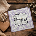 Mr & Mrs Wedding Card | Lavender Lace Die-Cut with Lovebirds & Floral Vines | Wedding, Anniversary & Bridal Shower