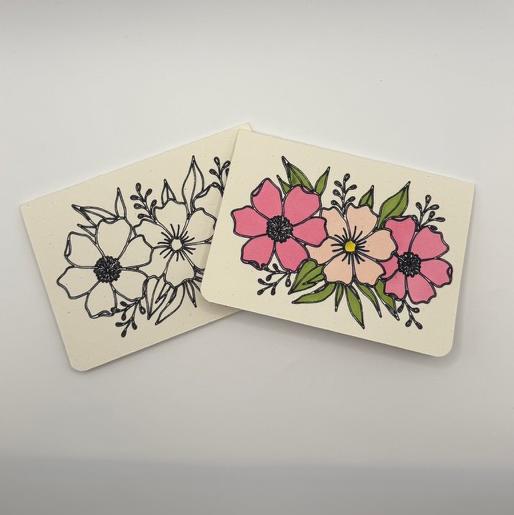 Hibiscus Greeting Card – Color Your Own or Pre-Colored Floral Note Card