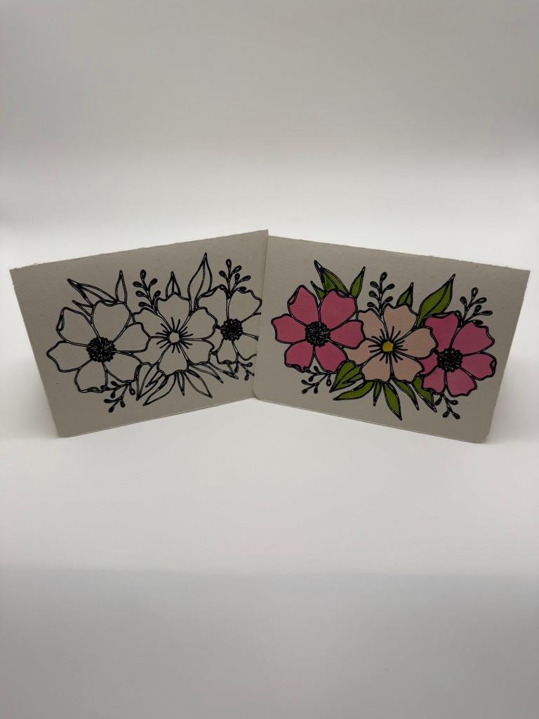 Hibiscus Greeting Card – Color Your Own or Pre-Colored Floral Note Card