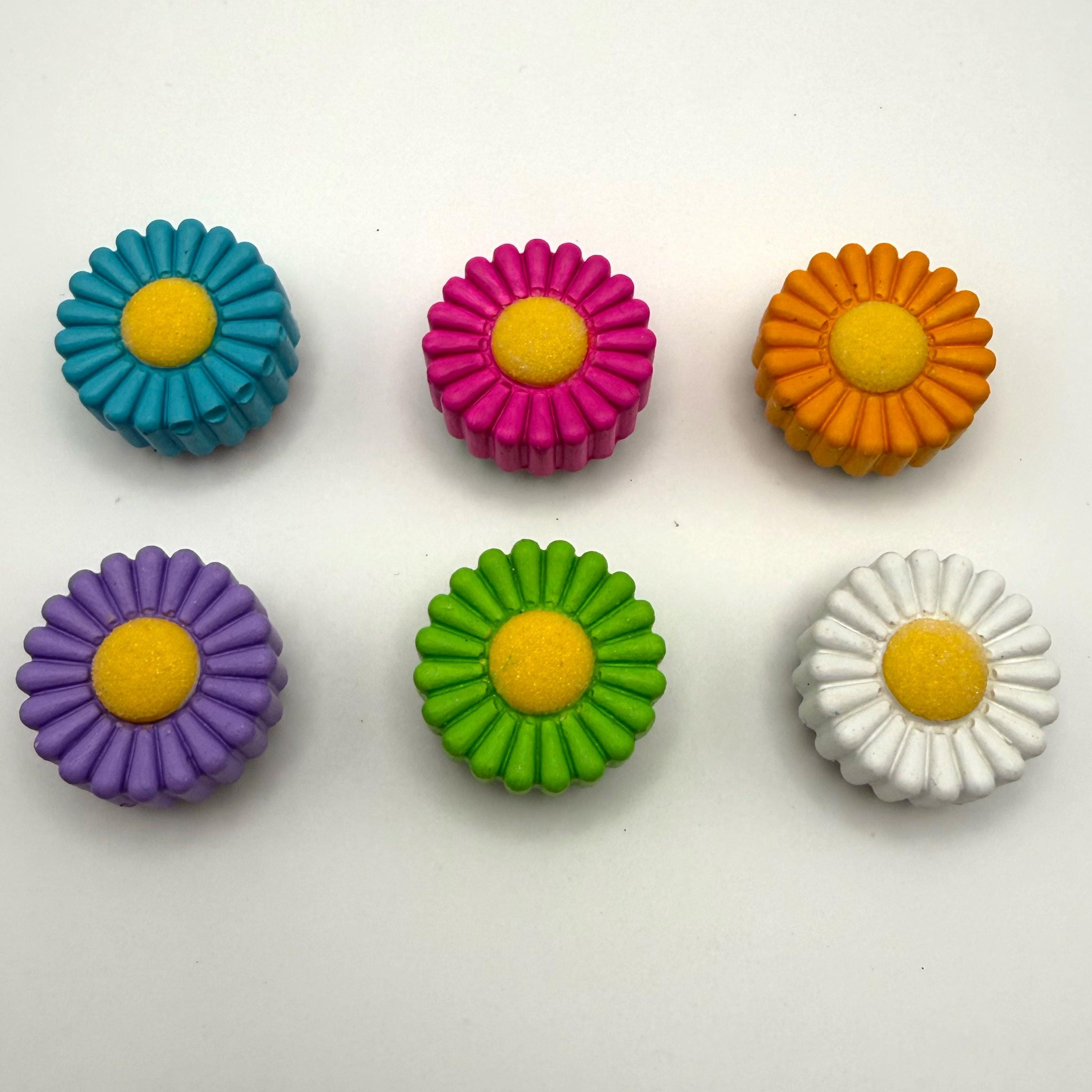 Handmade Plaster Flower Magnets – Rustic Floral Fridge Decor, 7 Bundle Options