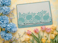 Laser Cut Easter & Spring Greeting Card | Aqua Teal Floral Die-Cut Border | Easter, Mother's Day & Spring Birthday