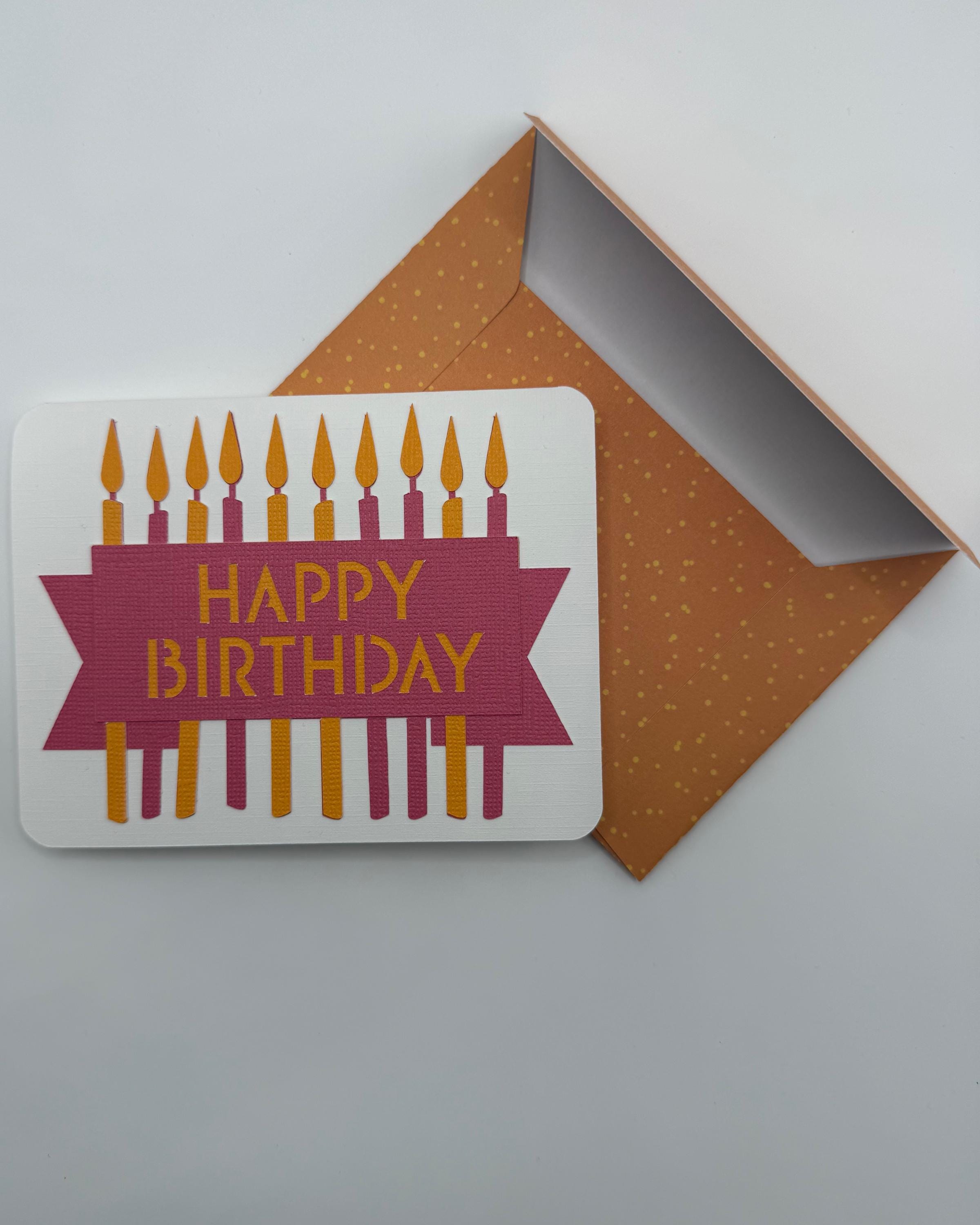 Handmade Birthday Card | Die Cut Candles Design | Unique Greeting Card for Him or Her