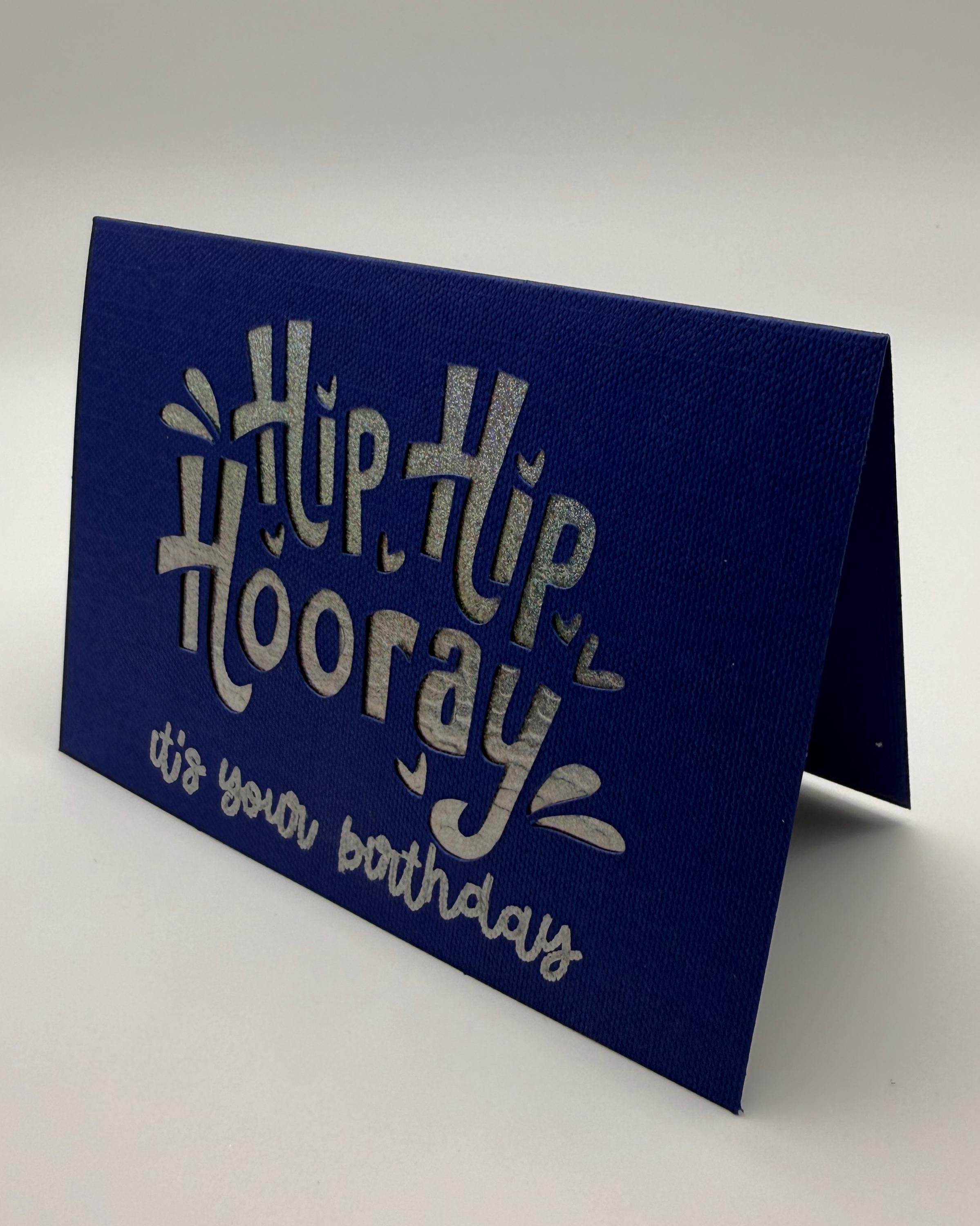 Handmade Birthday Card | Holographic Foil, Navy Blue Cardstock