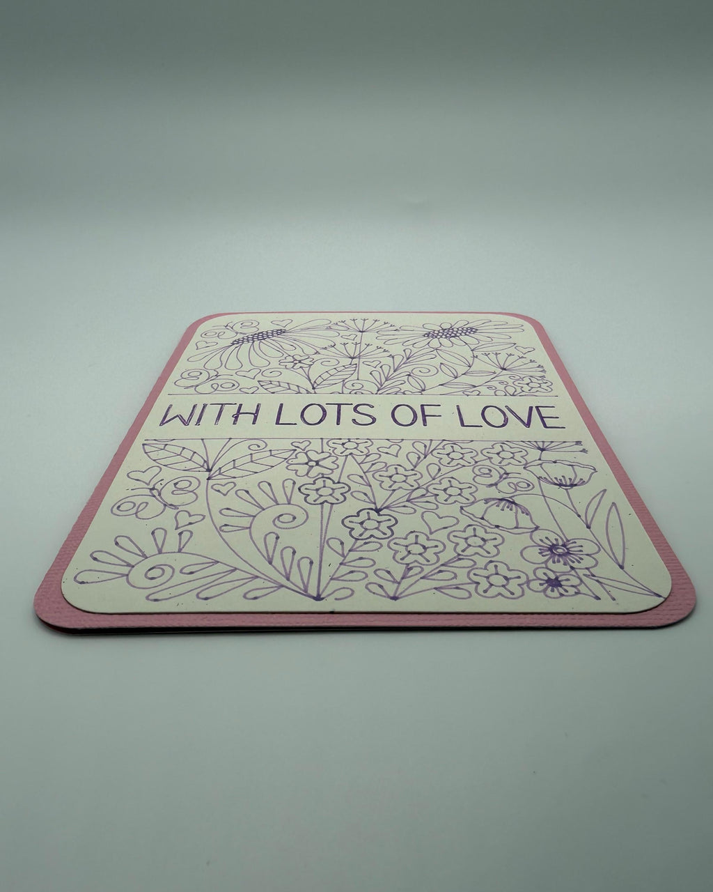 Handmade "With Lots of Love" Floral Greeting Card - Unique Anniversary Greeting