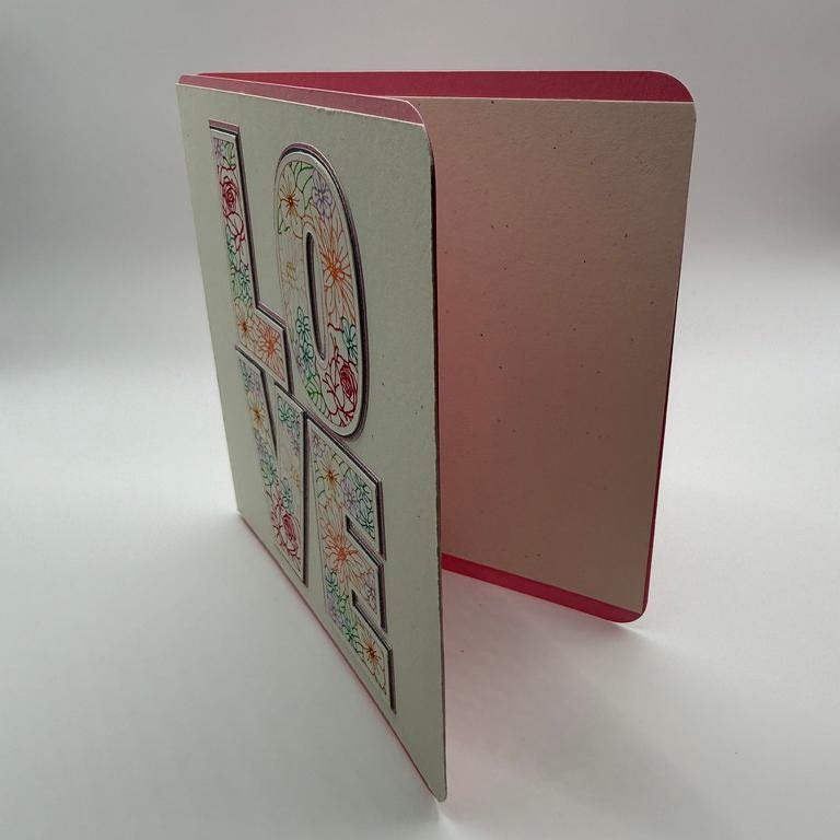 Floral LOVE Greeting Card | Botanical Anniversary, Wedding & Romance Card | Square Format