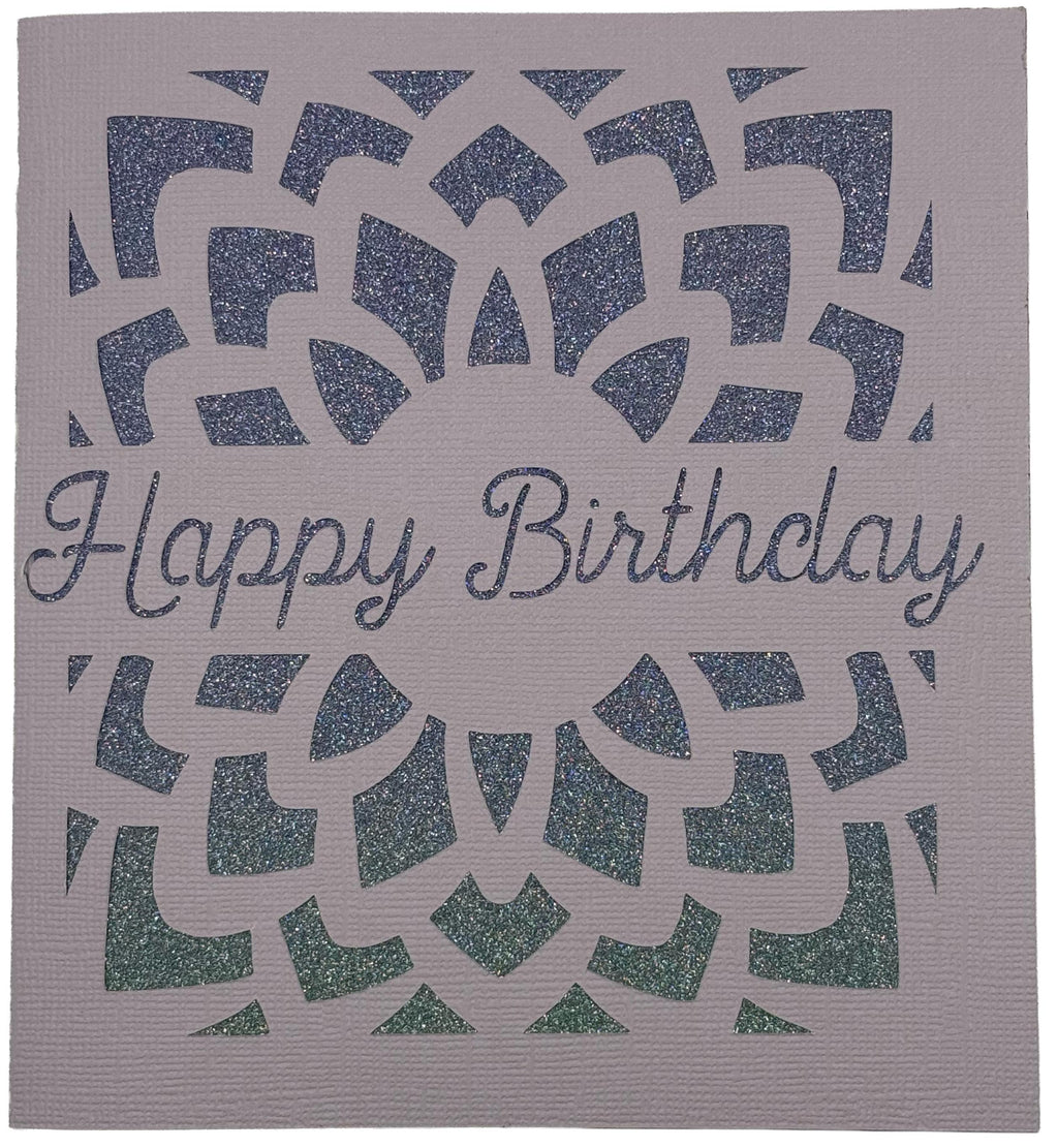 Glitter Mandala Handmade Birthday Card | Die Cut Design