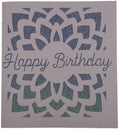 Glitter Mandala Birthday Card – Handmade Die-Cut Design in Glitter Multi-Color or Pink