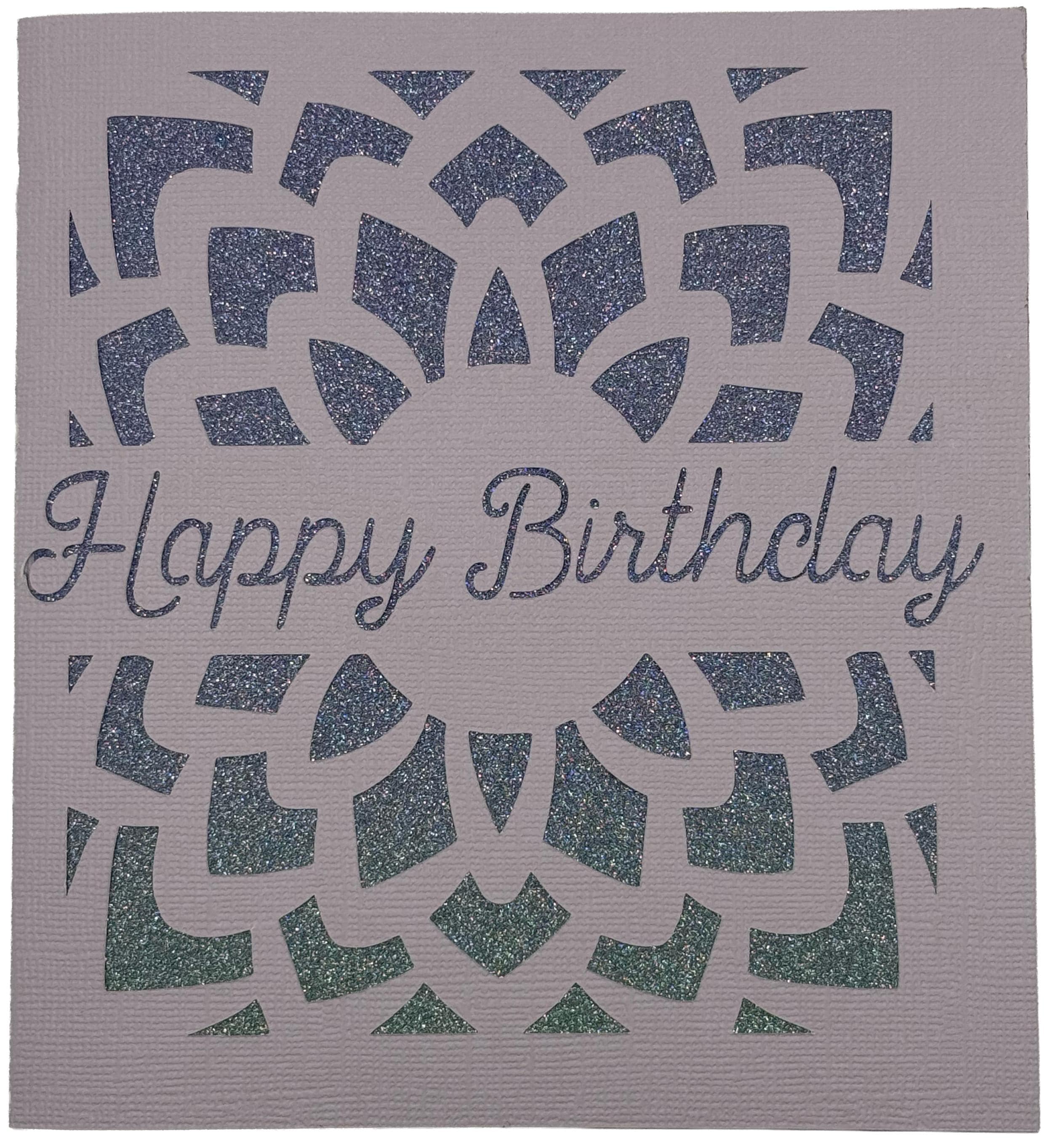 Glitter Mandala Handmade Birthday Card | Die Cut Design