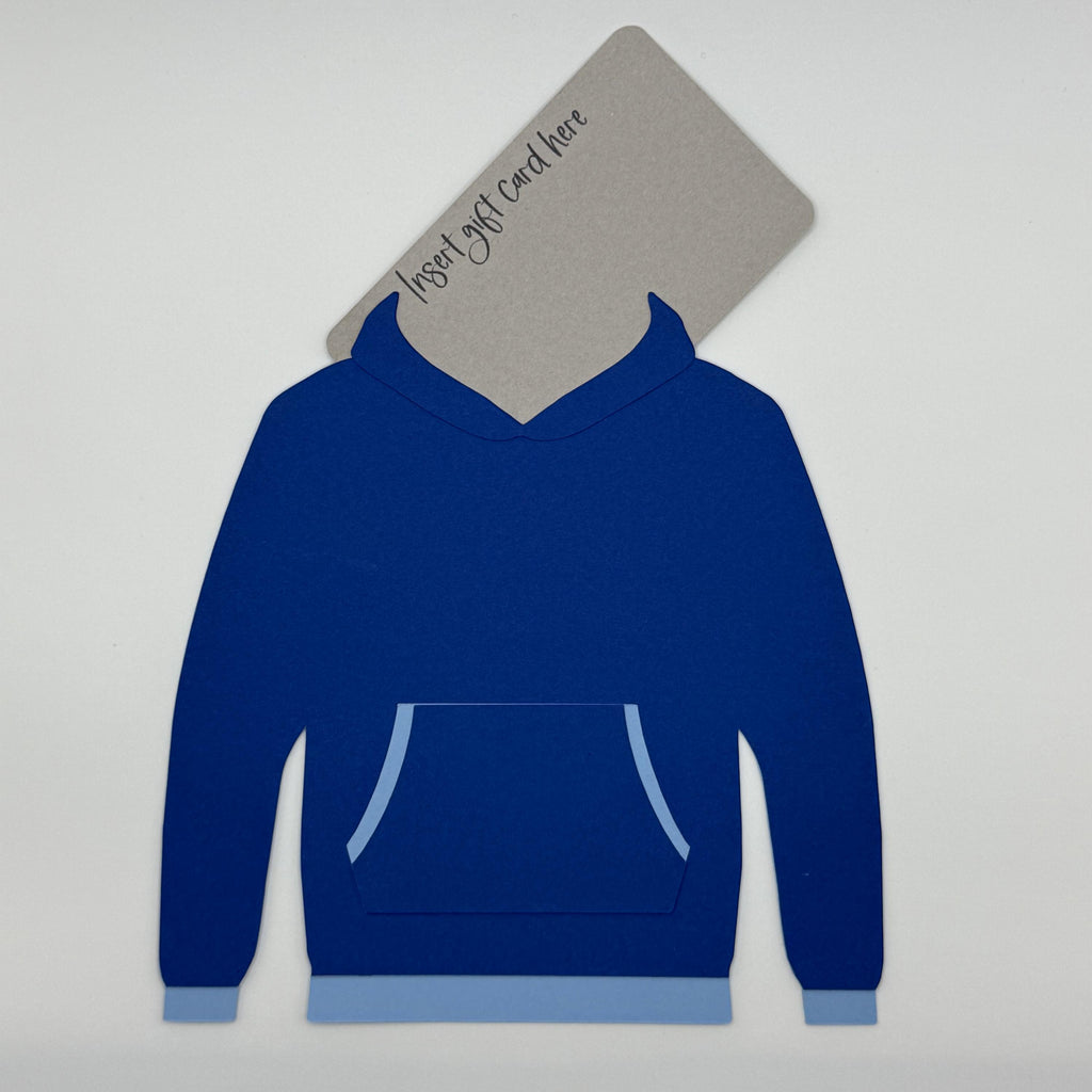 Hoodie Gift Card Holder – 3D Royal Blue Sweatshirt Card Sleeve