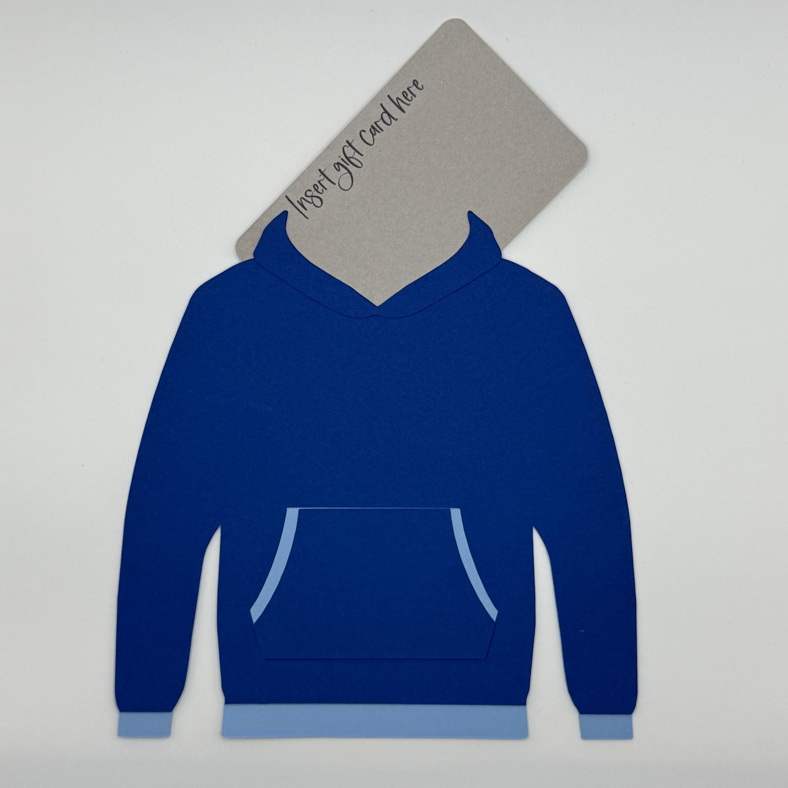Hoodie Gift Card Holder – 3D Royal Blue Sweatshirt Card Sleeve
