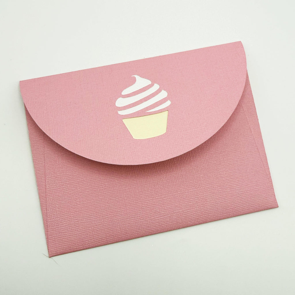 Handmade Glitter Cupcake Birthday Card – Pink Purple Layered 3D Greeting (Arched Top)