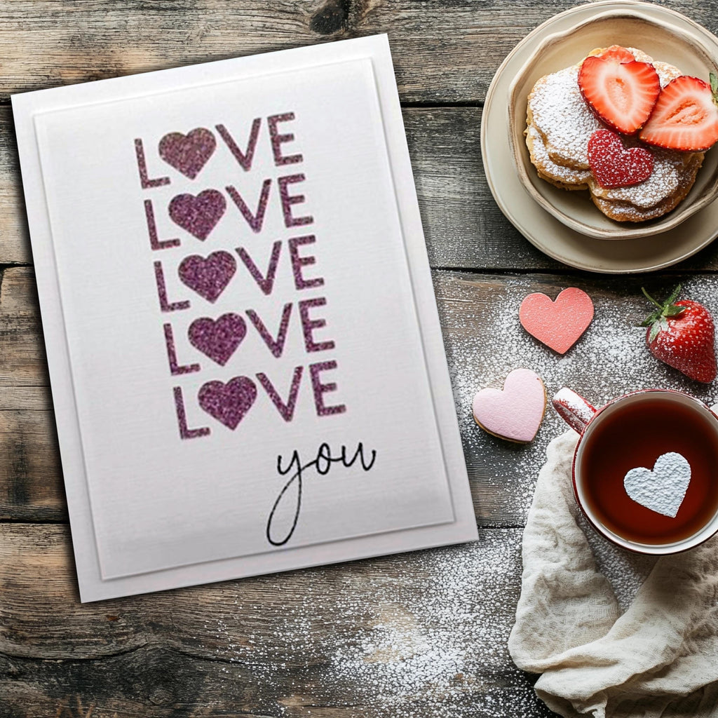 Glitter Love You Greeting Card | Handmade Stationery