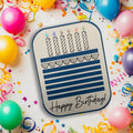 Handmade Birthday Card | Navy Blue Cake & Candles