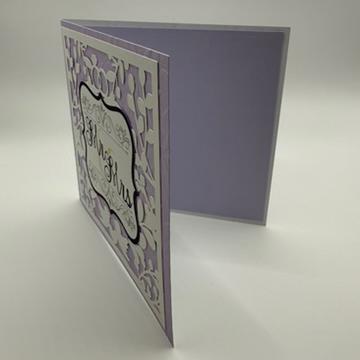 Mr & Mrs Wedding Card | Lavender Lace Die-Cut with Lovebirds & Floral Vines | Wedding, Anniversary & Bridal Shower