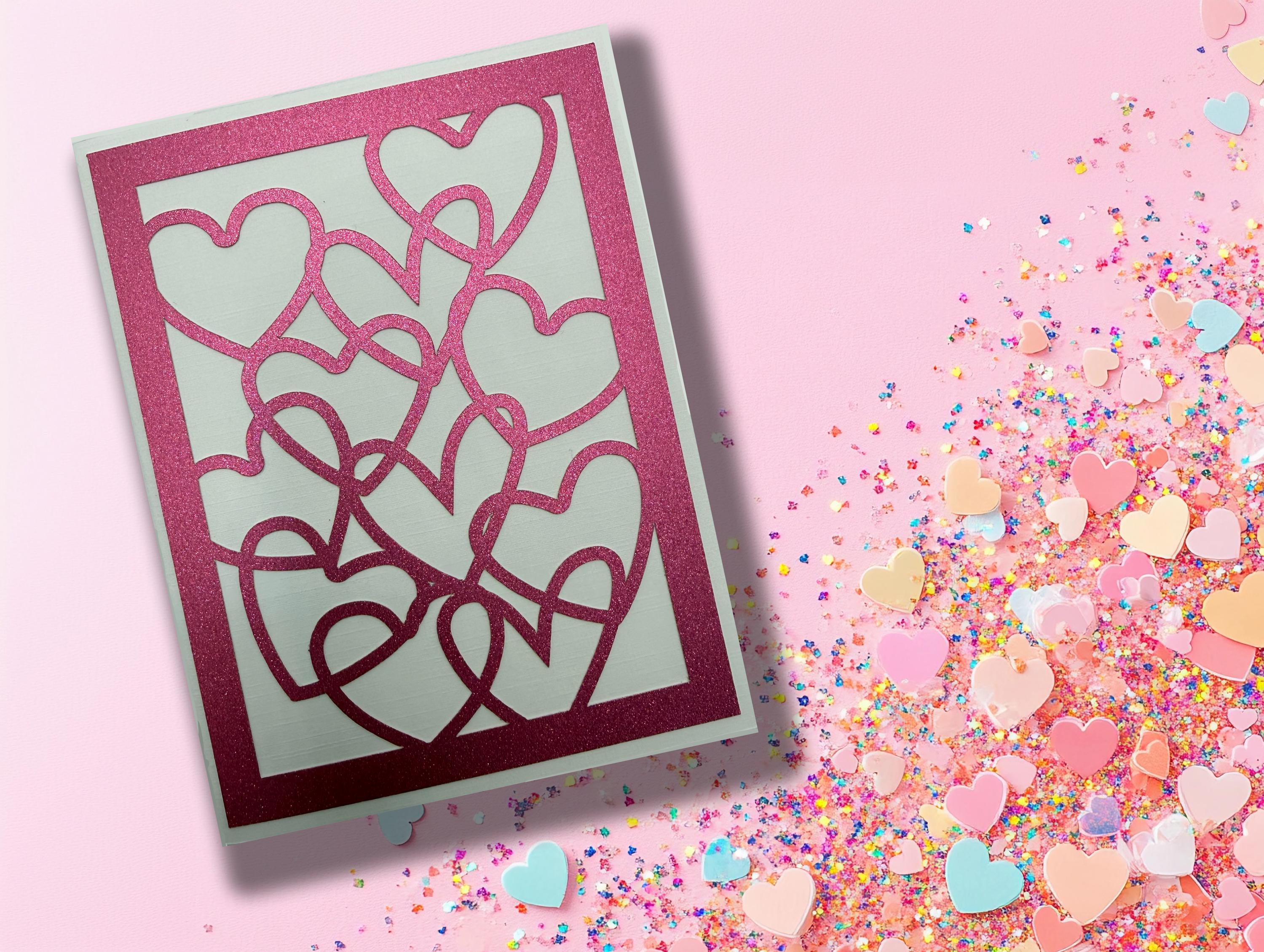 Handmade Intertwined Hearts Greeting Card - Unique Anniversary Greeting