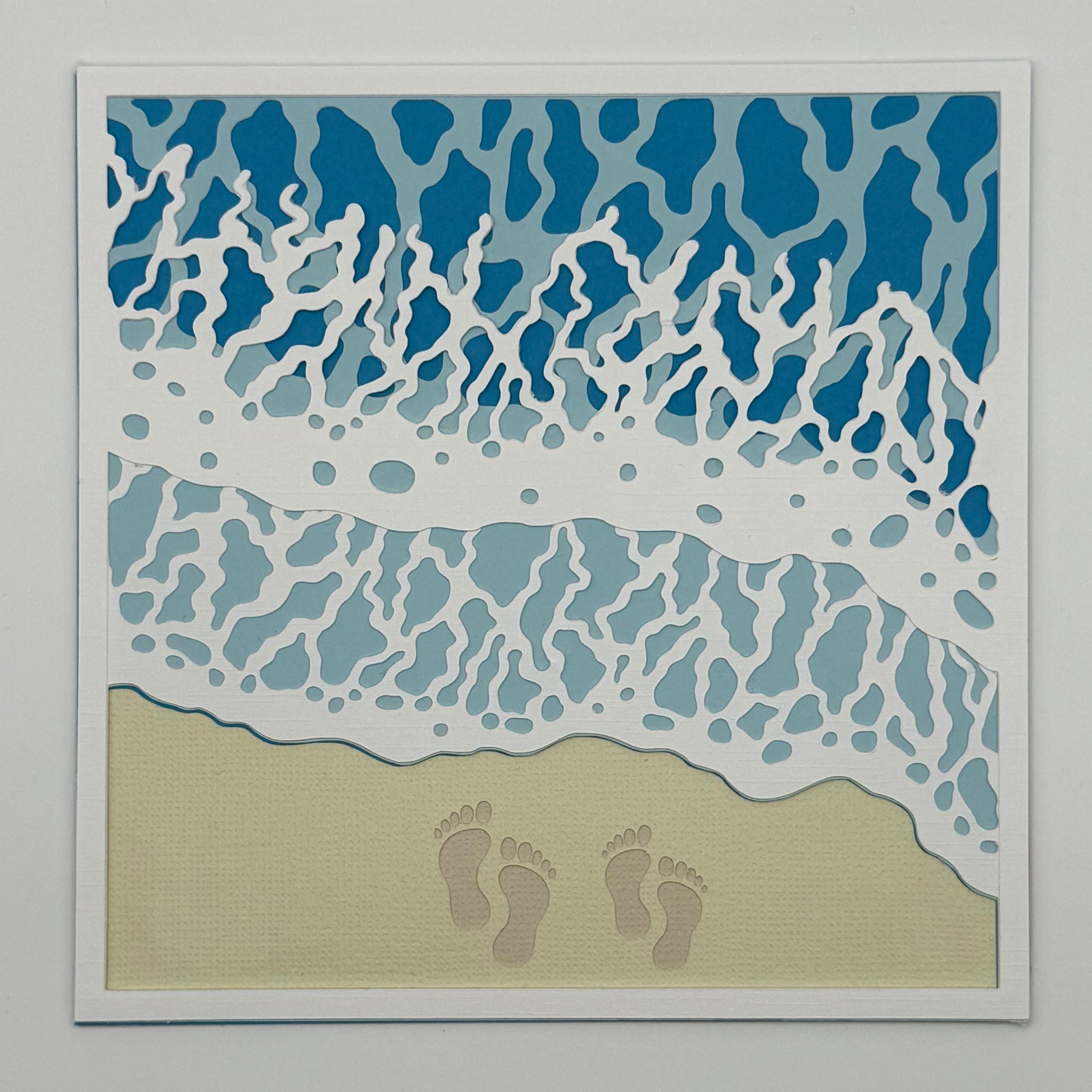 Gulf Coast Shell Frame – Handpicked Seashells & 3D Ocean Wave Paper Art, White Wash