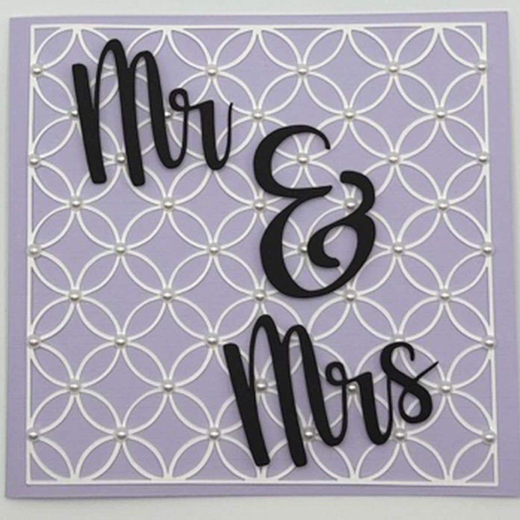 Mr & Mrs Wedding Greeting Card | Lavender Lace with 3D Script & Pearl Accents | Wedding, Anniversary & Bridal Shower