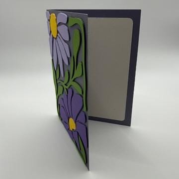 Purple Flower Greeting Card | Modern Botanical Art in Royal Purple & Lavender | Birthday, Thank You & Just Because