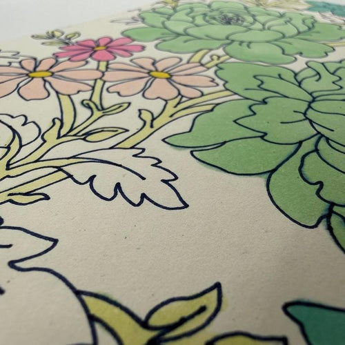 Botanical Peony Greeting Card | Color Your Own or Pre-Colored | DIY Art Gift for Garden & Flower Lovers
