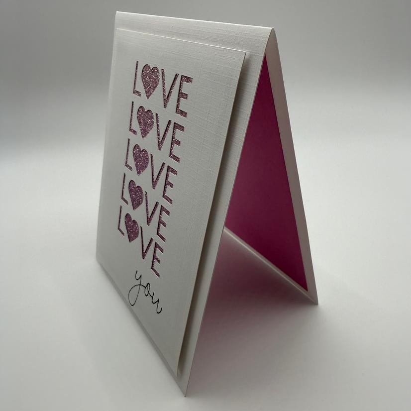 Glitter Love You Greeting Card | Handmade Stationery