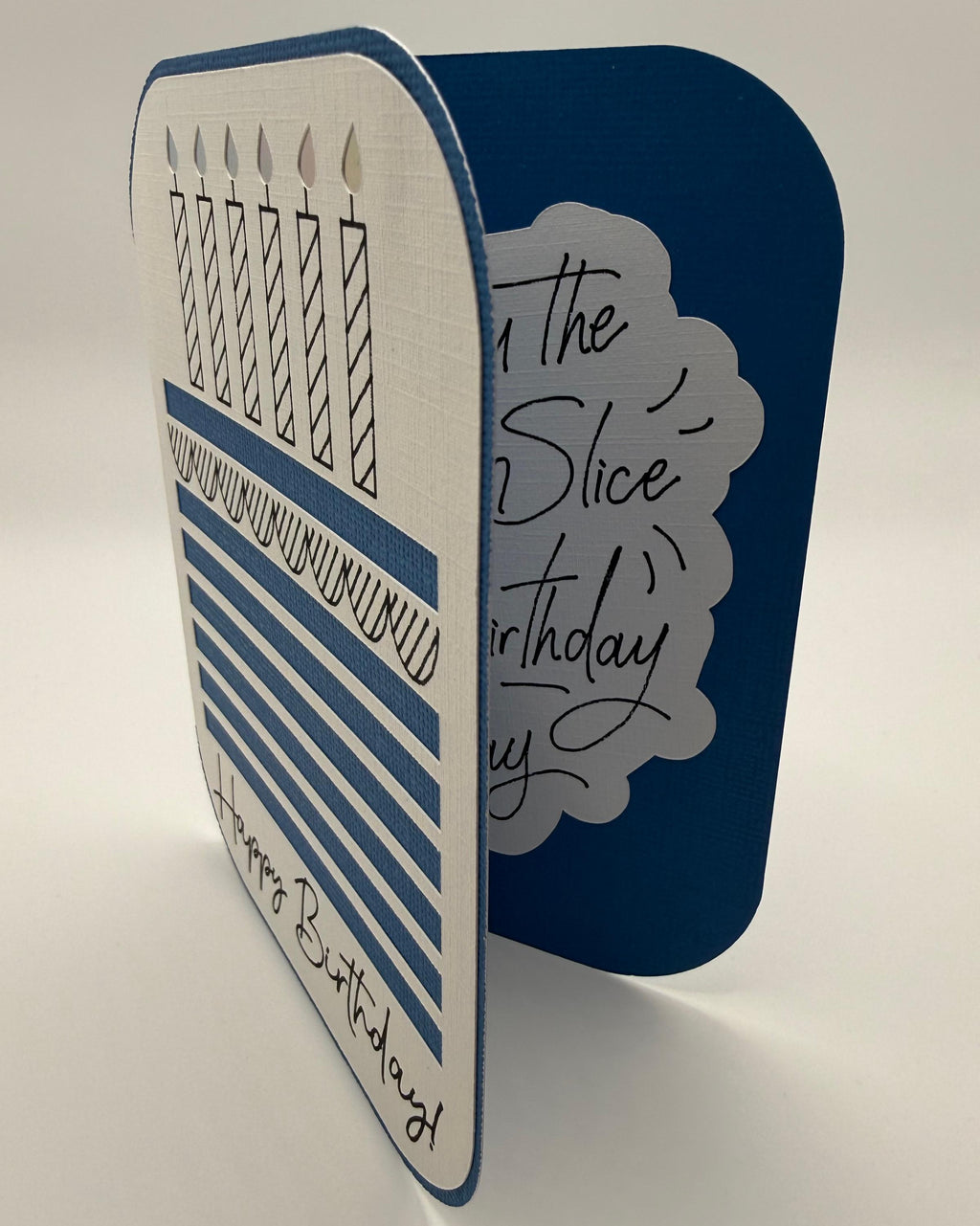 Handmade Birthday Card | Navy Blue Cake & Candles