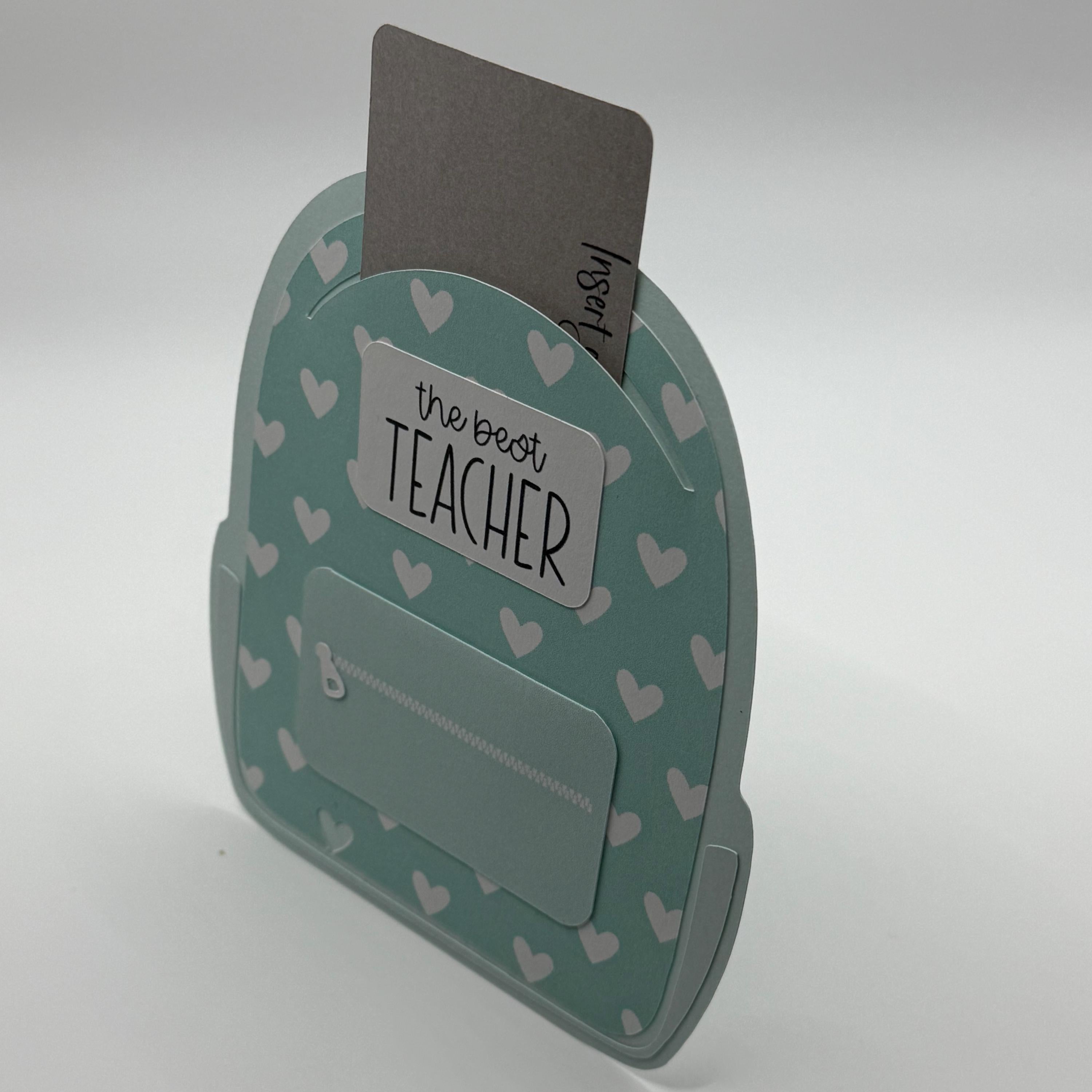 3D Backpack Gift Card Holder – Best Teacher Appreciation Gift, Heart Pattern
