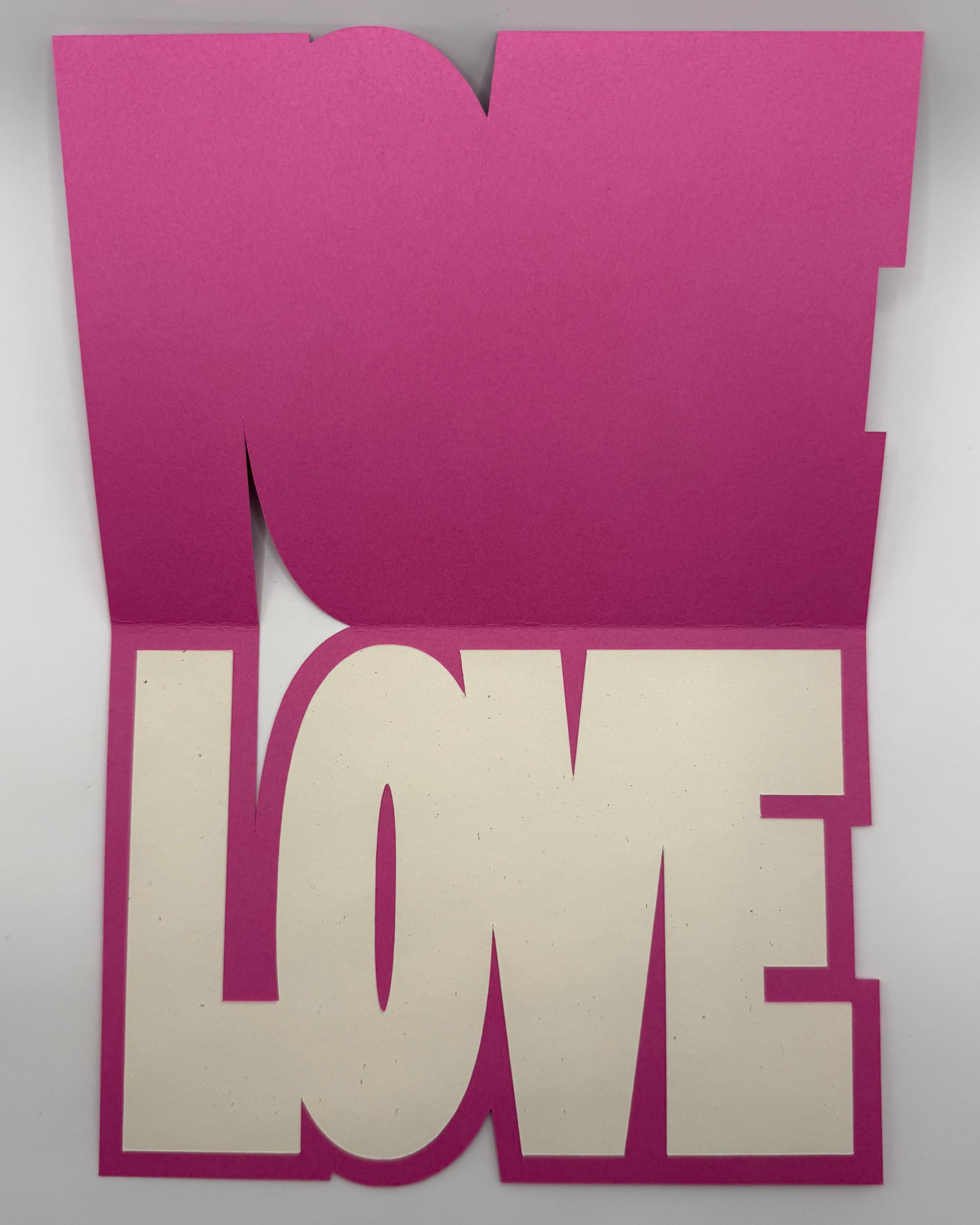Handmade Bold "LOVE" Floral Card: A Statement of Affection - Unique Anniversary Greeting