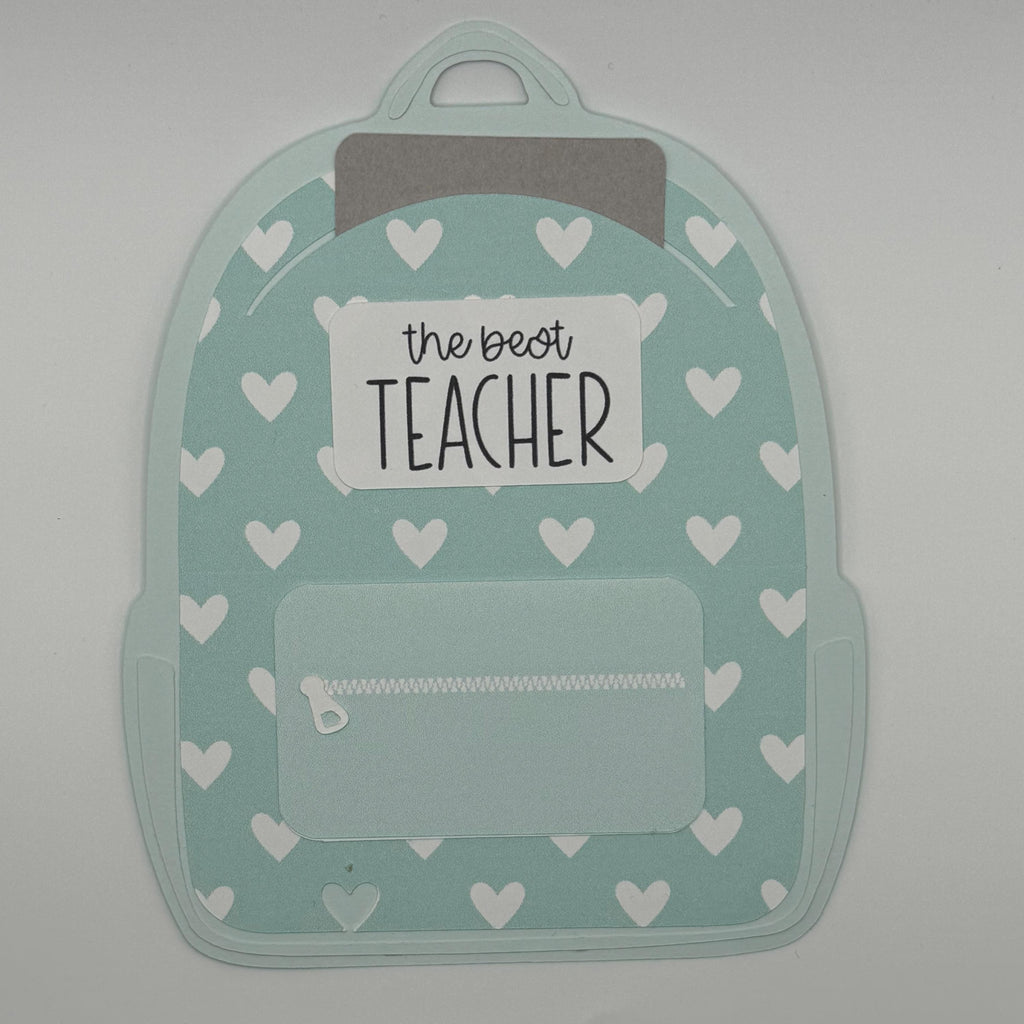 3D Backpack Gift Card Holder – Best Teacher Appreciation Gift, Heart Pattern