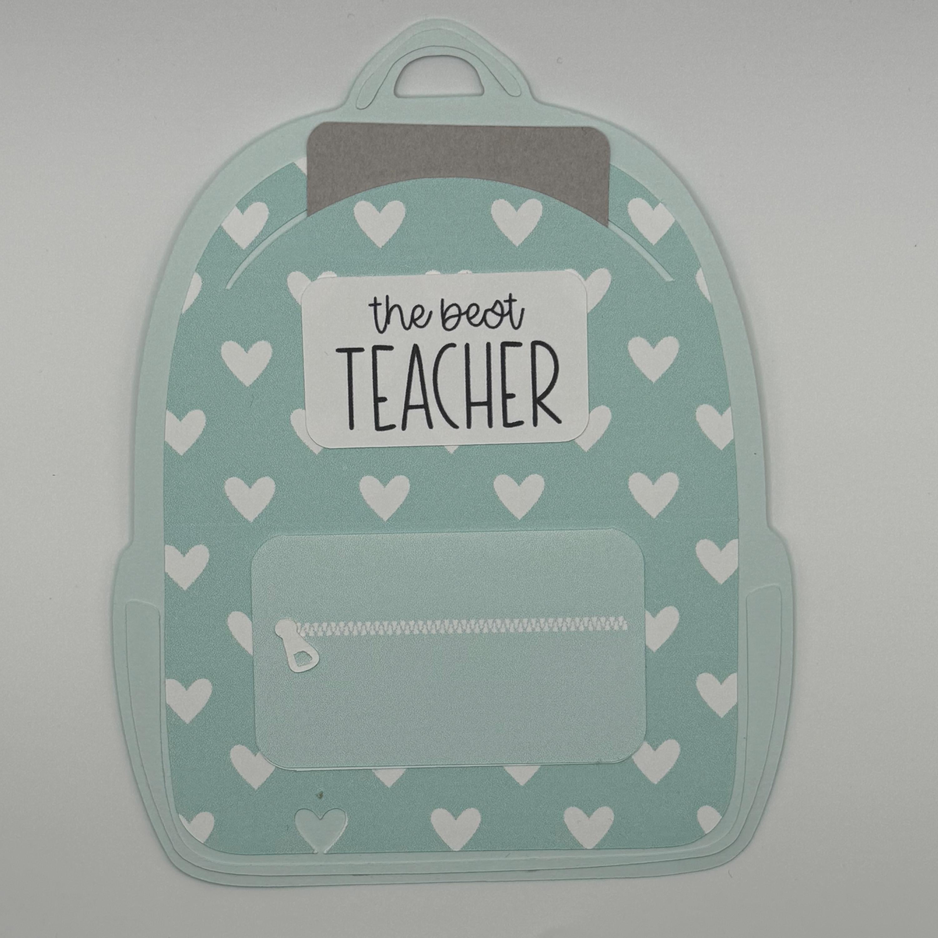 3D Backpack Gift Card Holder – Best Teacher Appreciation Gift, Heart Pattern