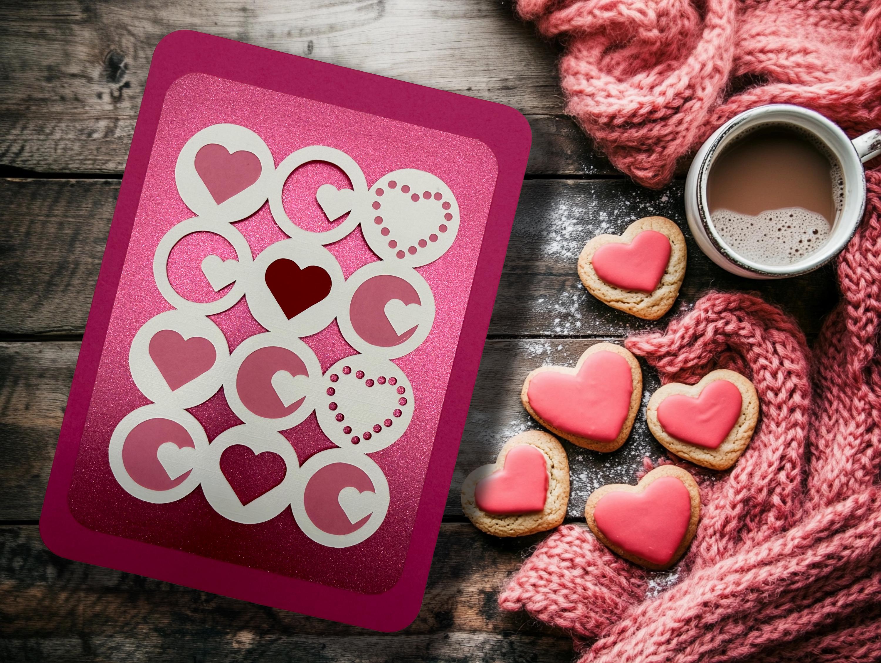 Handmade Geometric Heart Card: Modern Love - Unique Anniversary Greeting