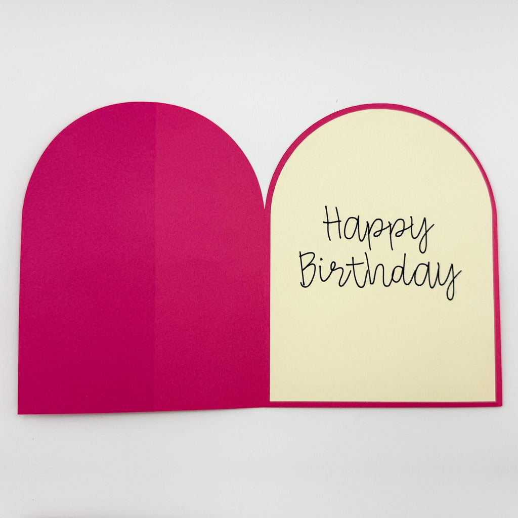 Handmade Glitter Cupcake Birthday Card – Pink Purple Layered 3D Greeting (Arched Top)