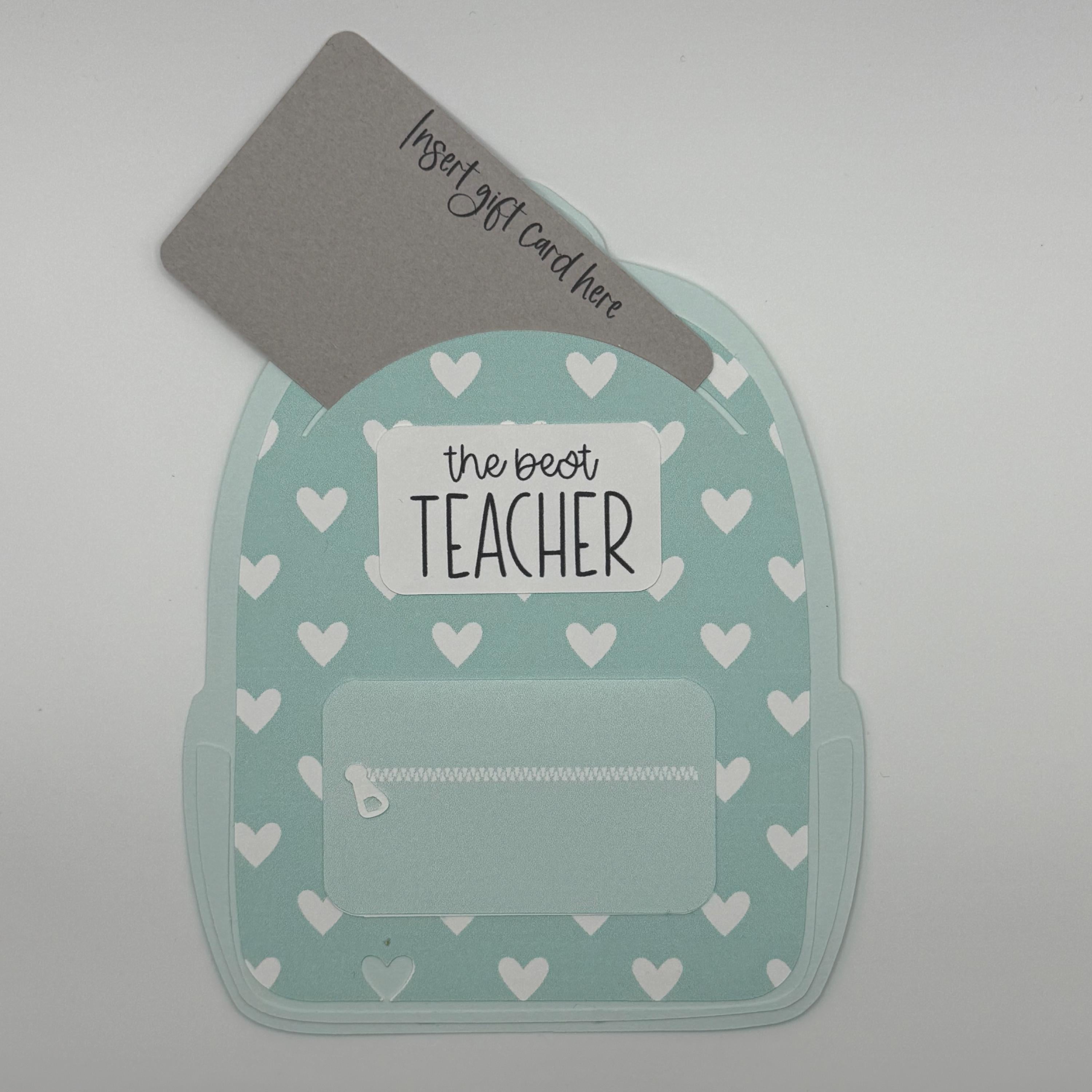 3D Backpack Gift Card Holder – Best Teacher Appreciation Gift, Heart Pattern