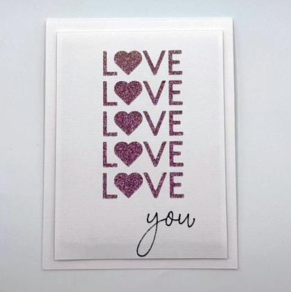 Glitter Love You Greeting Card | Handmade Stationery