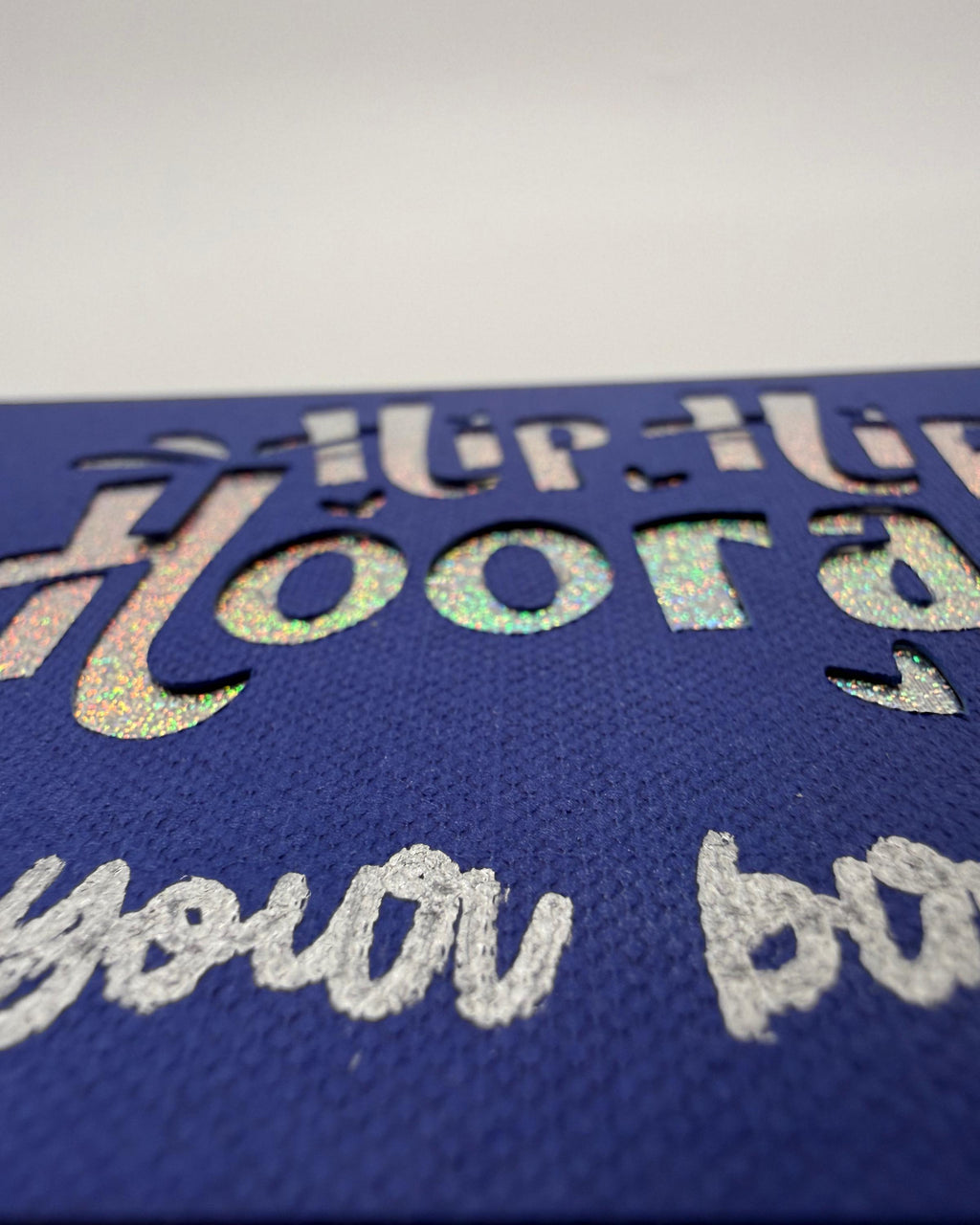Handmade Birthday Card | Holographic Foil, Navy Blue Cardstock