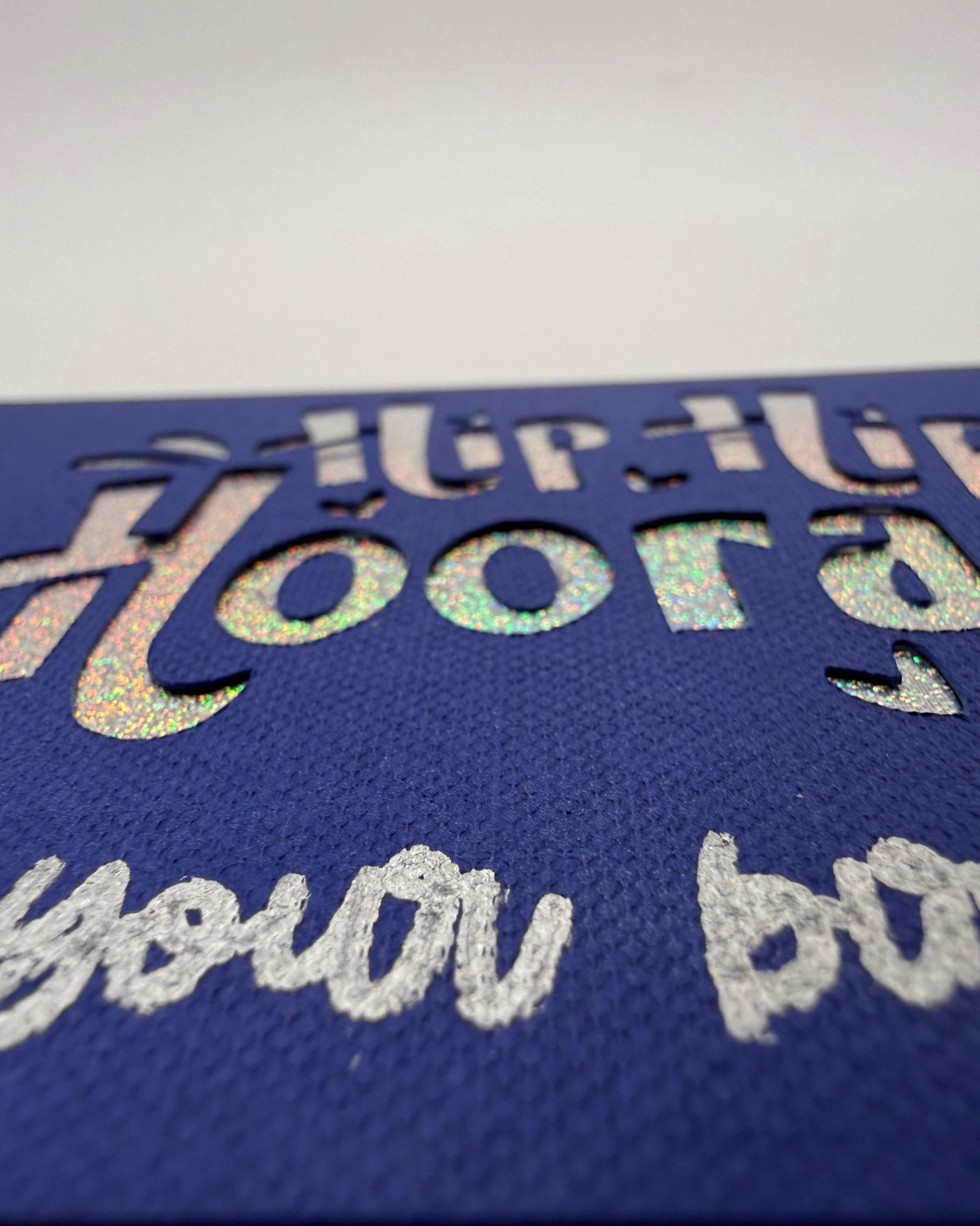 Handmade Birthday Card | Holographic Foil, Navy Blue Cardstock