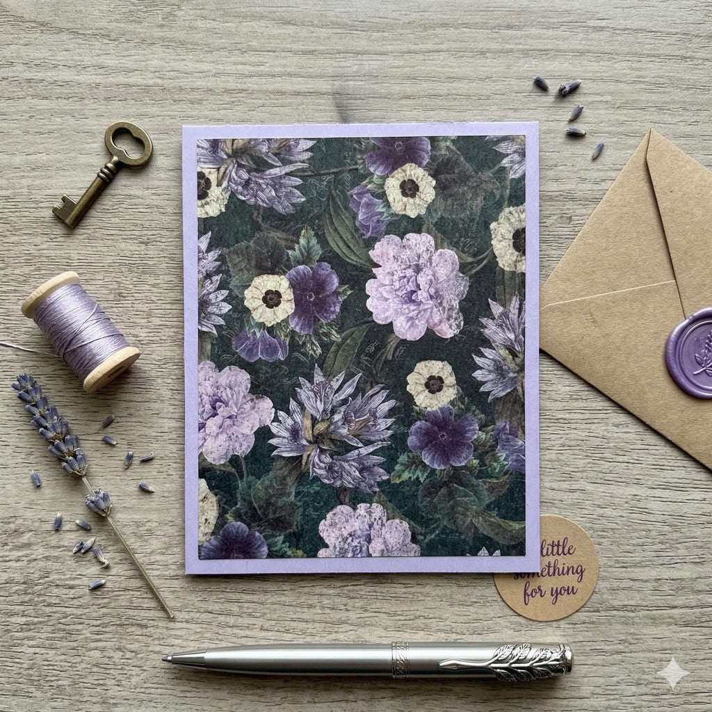 Gift Card Holder – Moody Purple Floral with "Be You, Do You" Encouragement