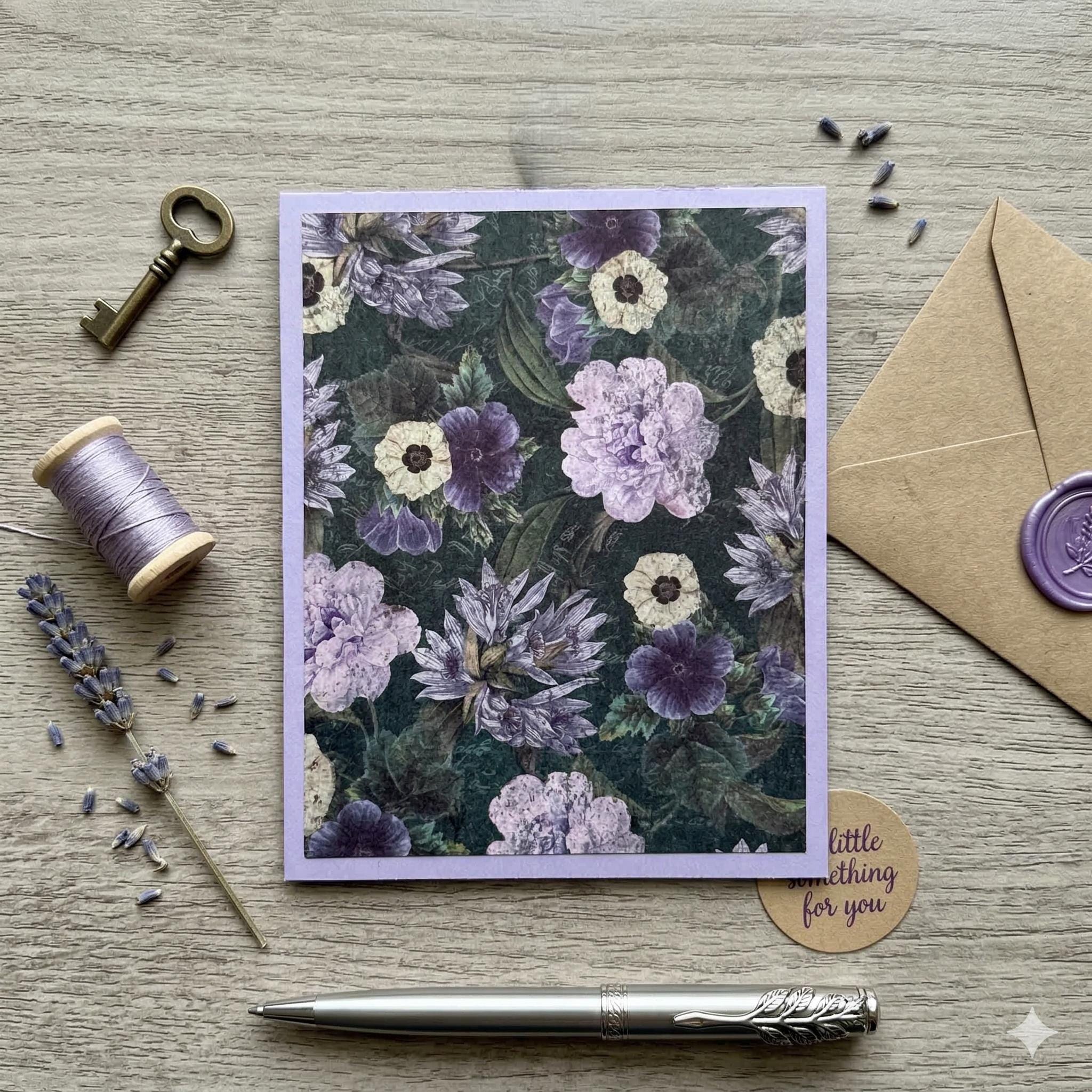 Gift Card Holder – Moody Purple Floral with "Be You, Do You" Encouragement
